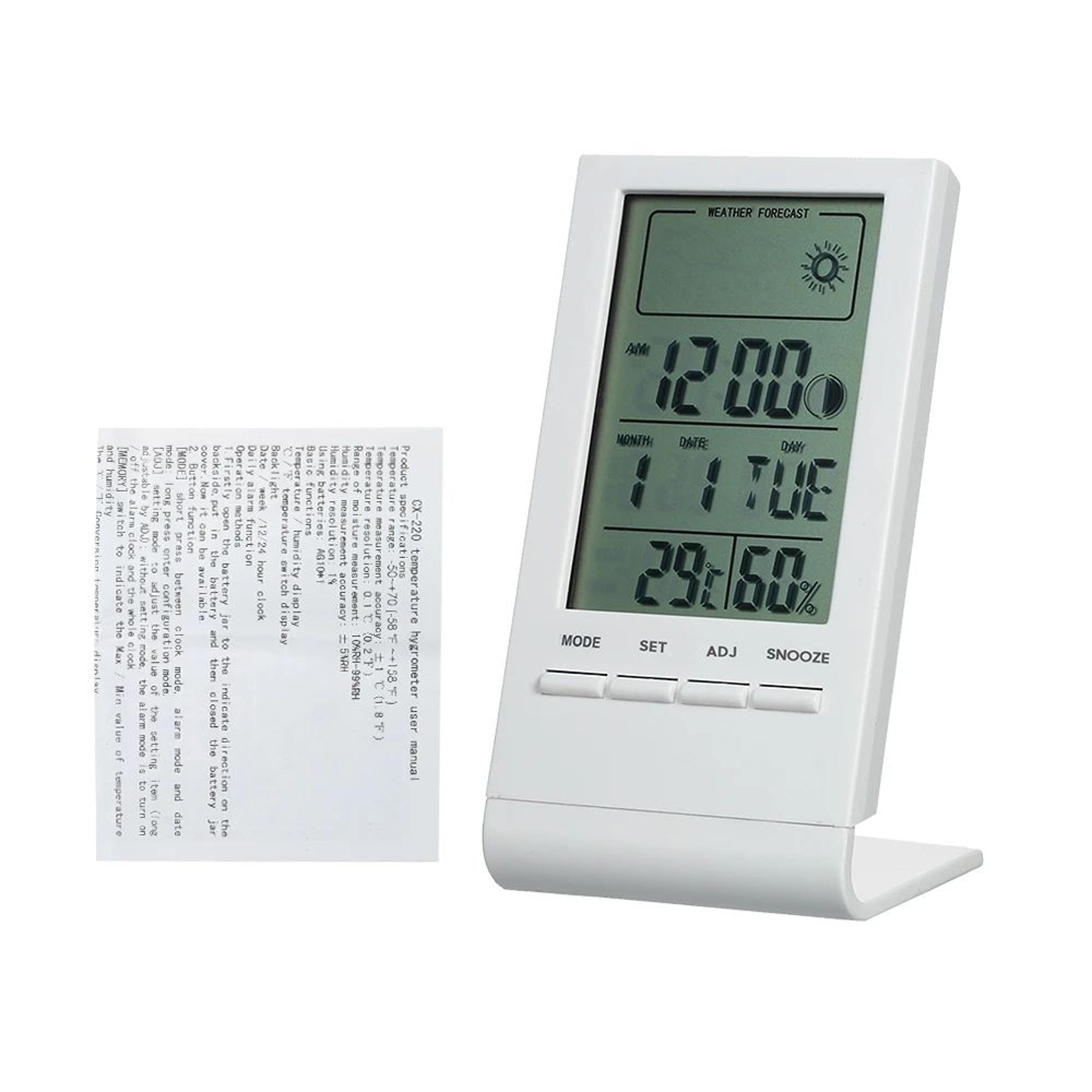 Mini Digital Thermometer Hygrometer With Clock And Weather Display 6