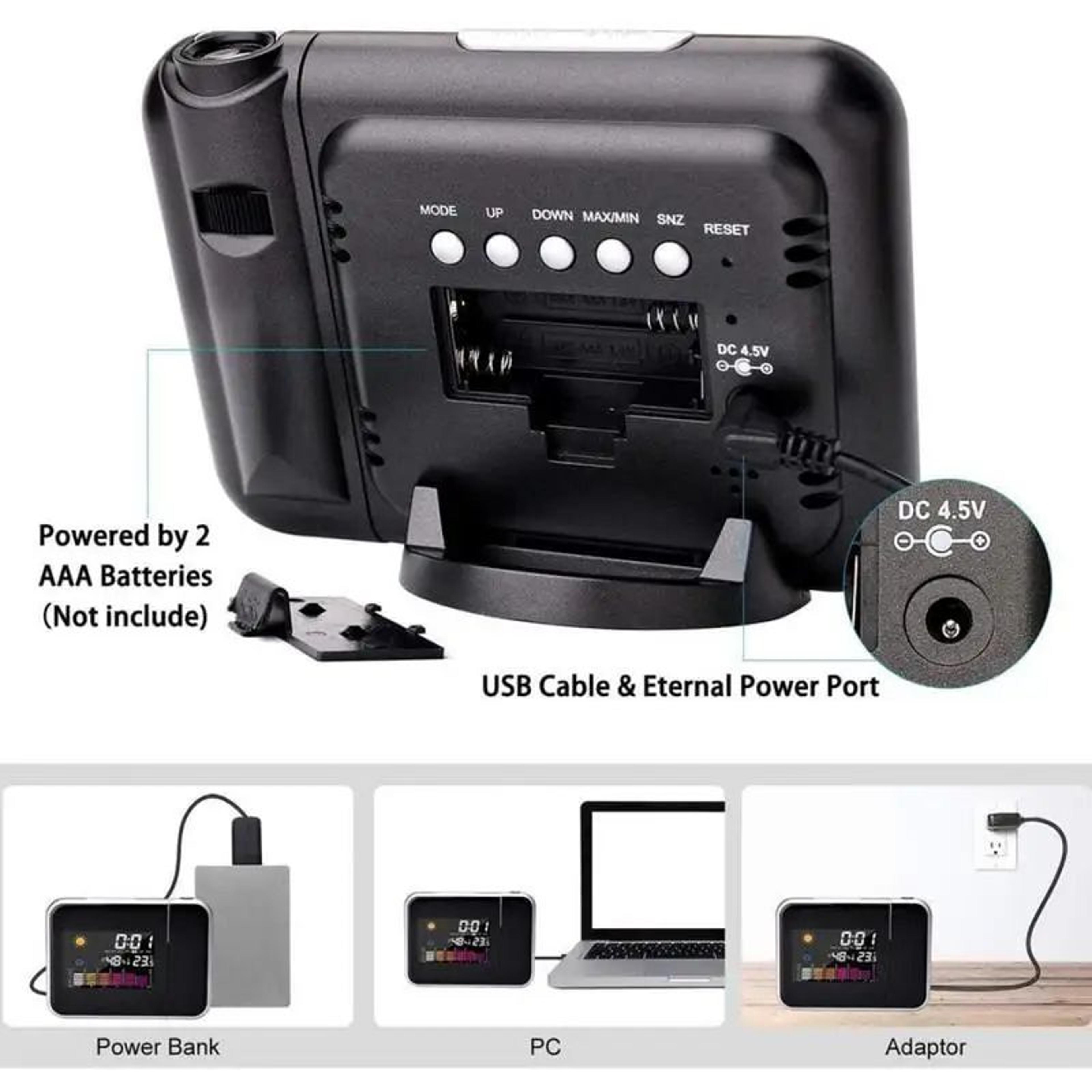 Digital LED Projection Alarm Clock With Adjustable Projector 3