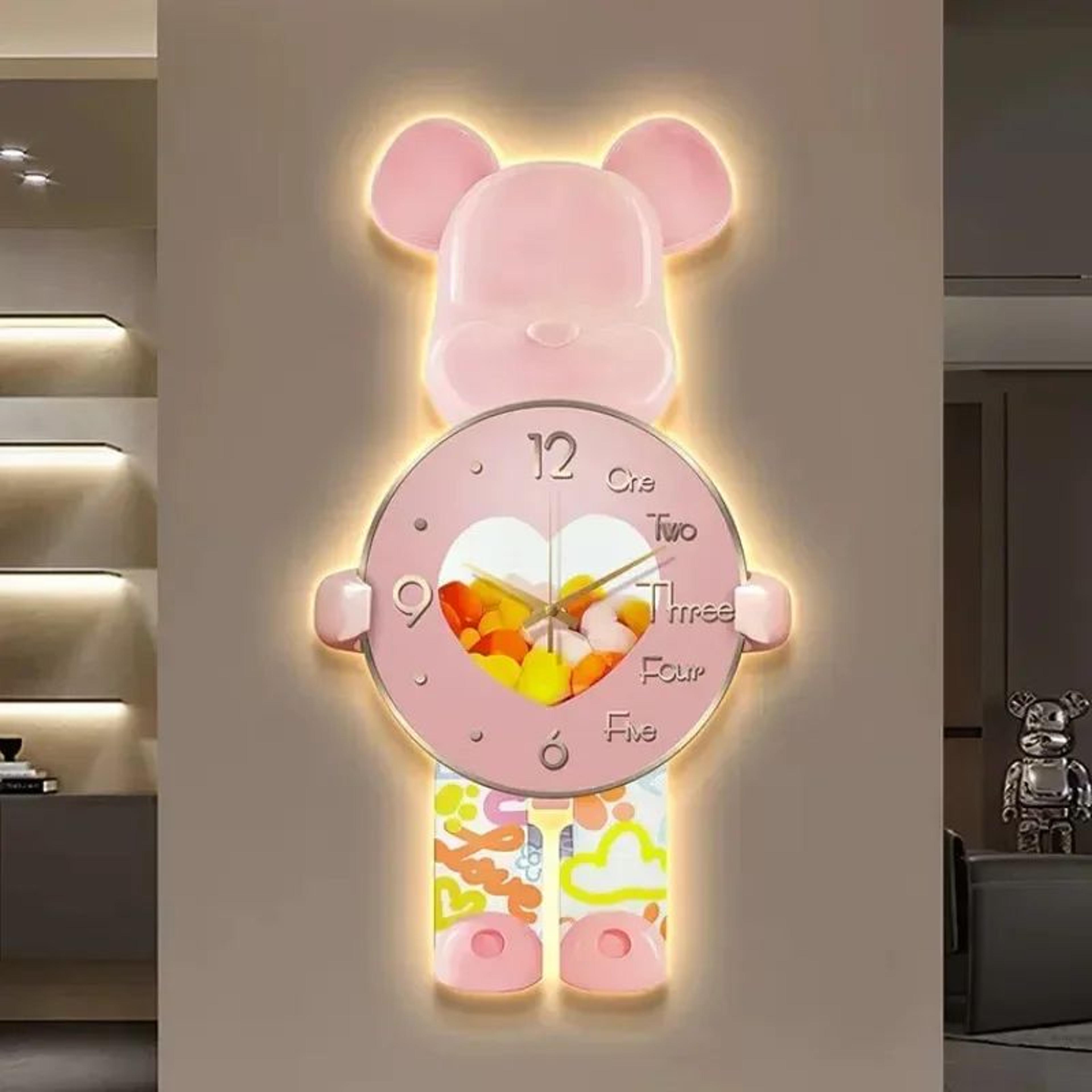 Aesthetic Bear LED Wall Clock With Decorative Light 1
