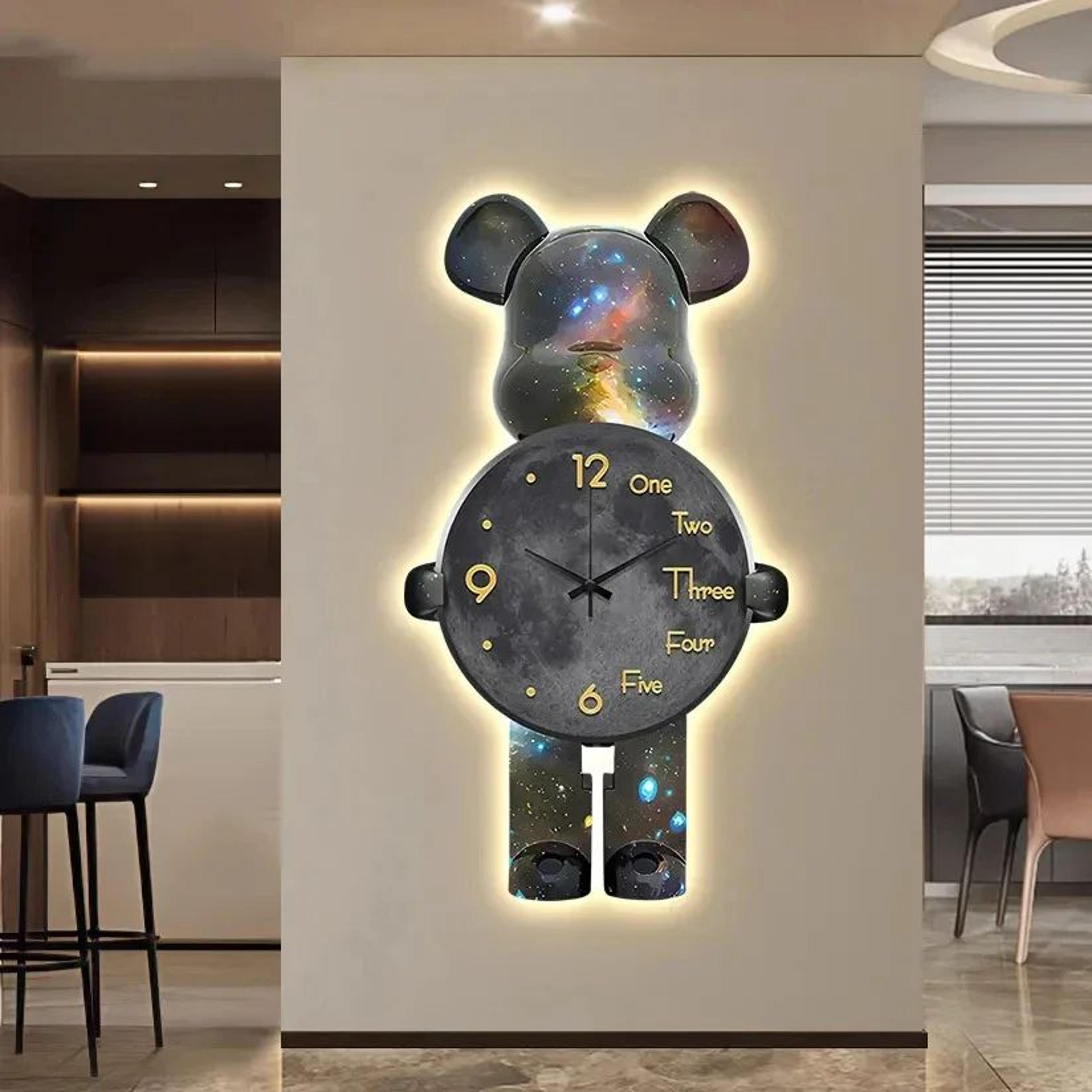 Aesthetic Bear LED Wall Clock With Decorative Light 9