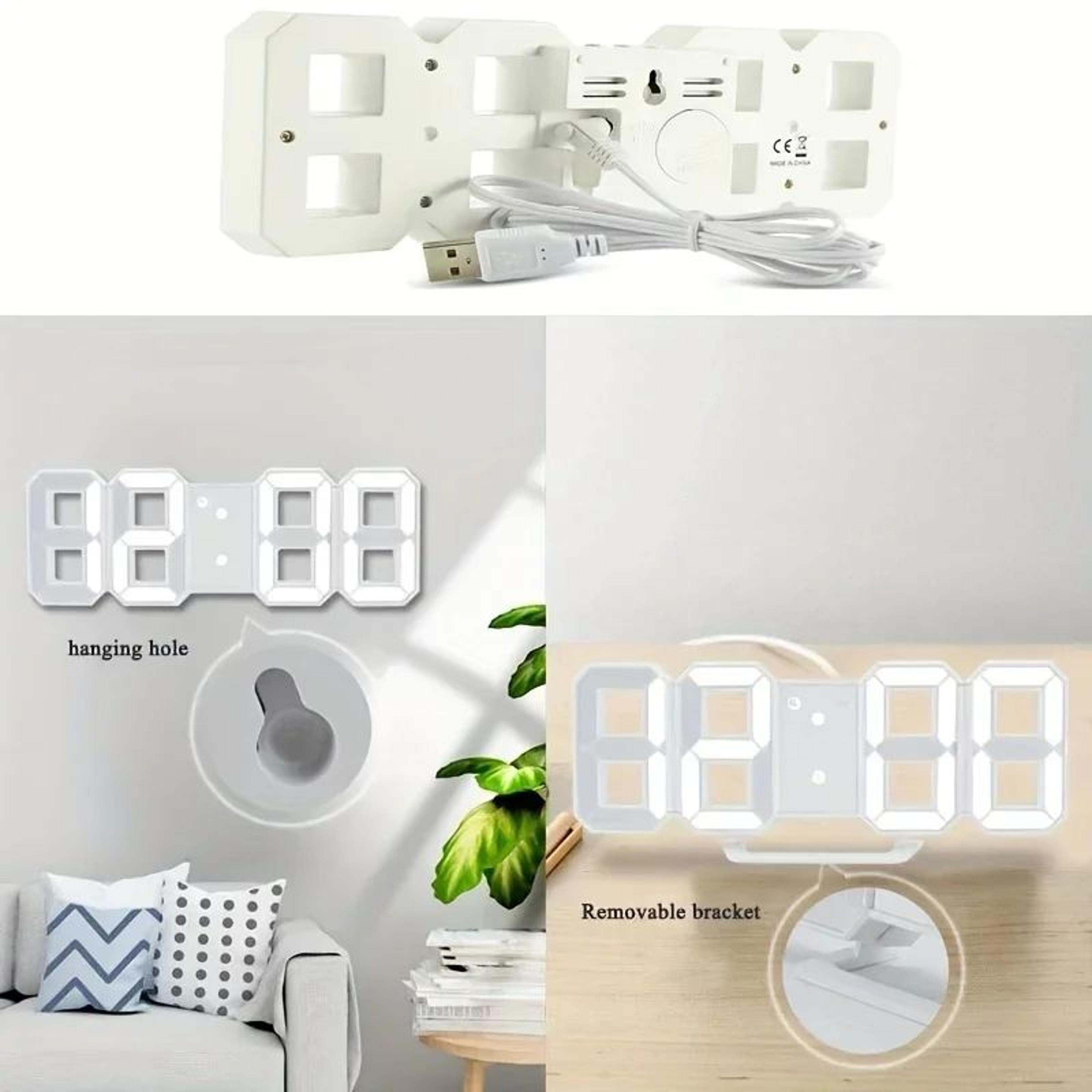 3D LED Digital Alarm Clock For Wall Or Desktop Display 4