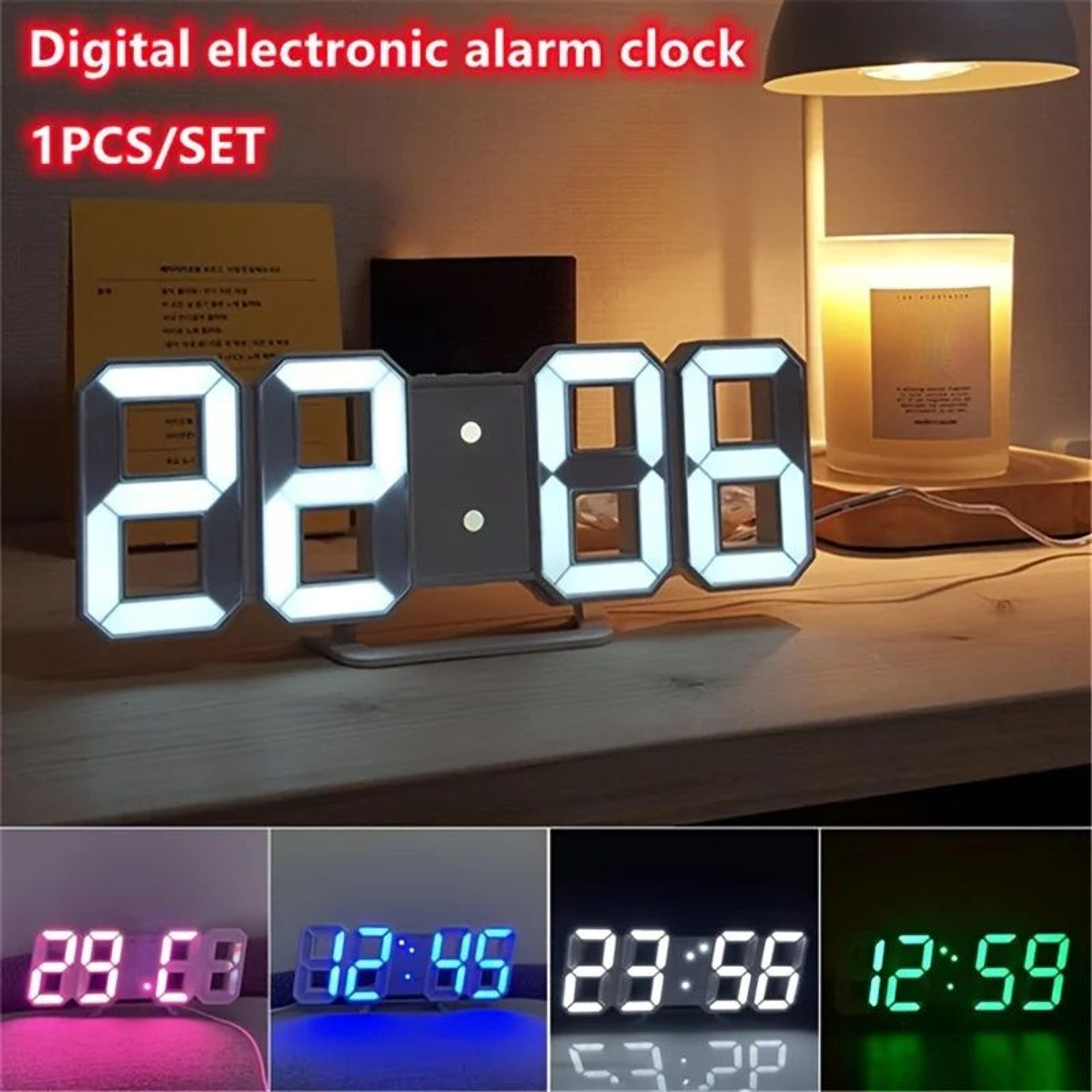 3D LED Digital Alarm Clock For Wall Or Desktop Display 0