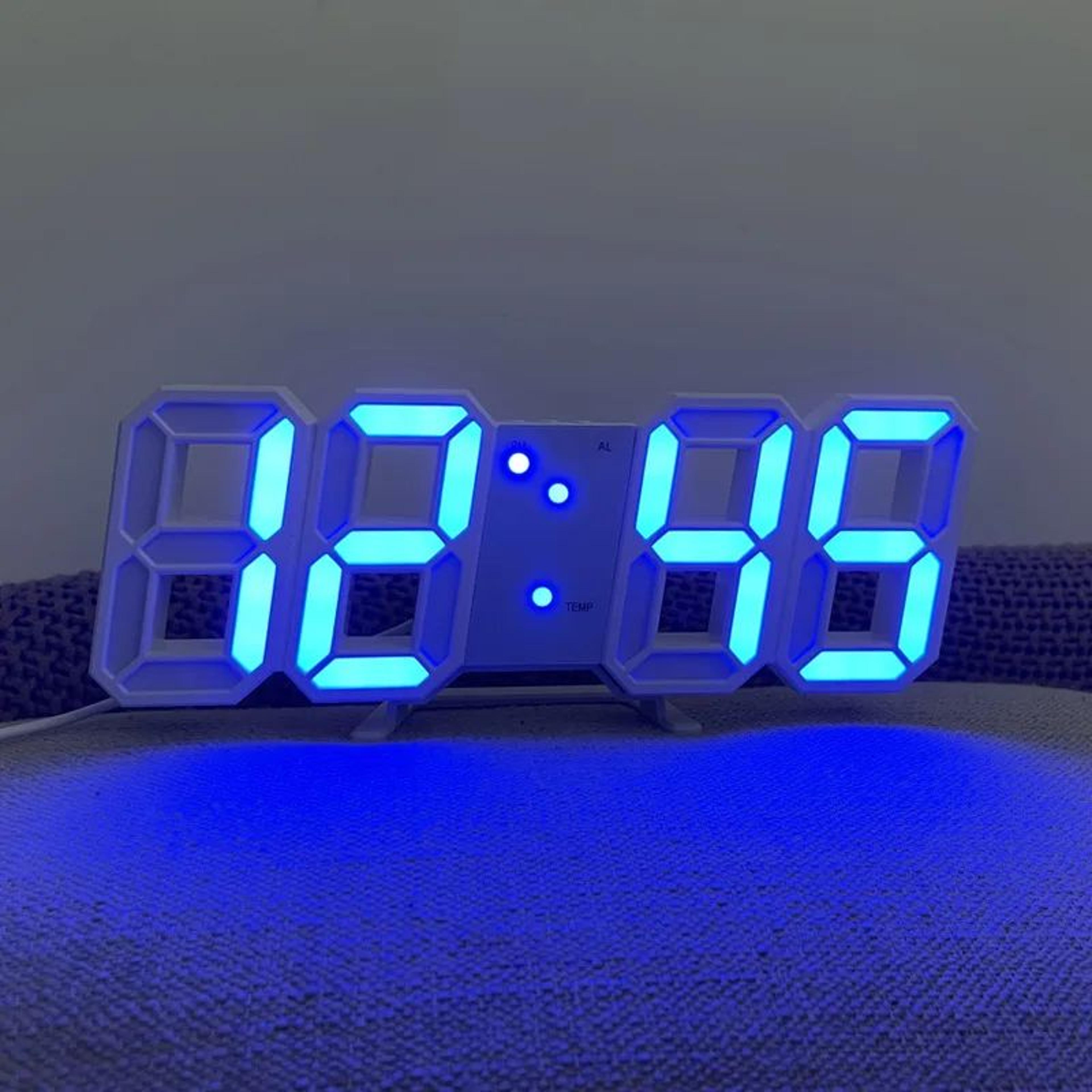 3D LED Digital Alarm Clock For Wall Or Desktop Display 9