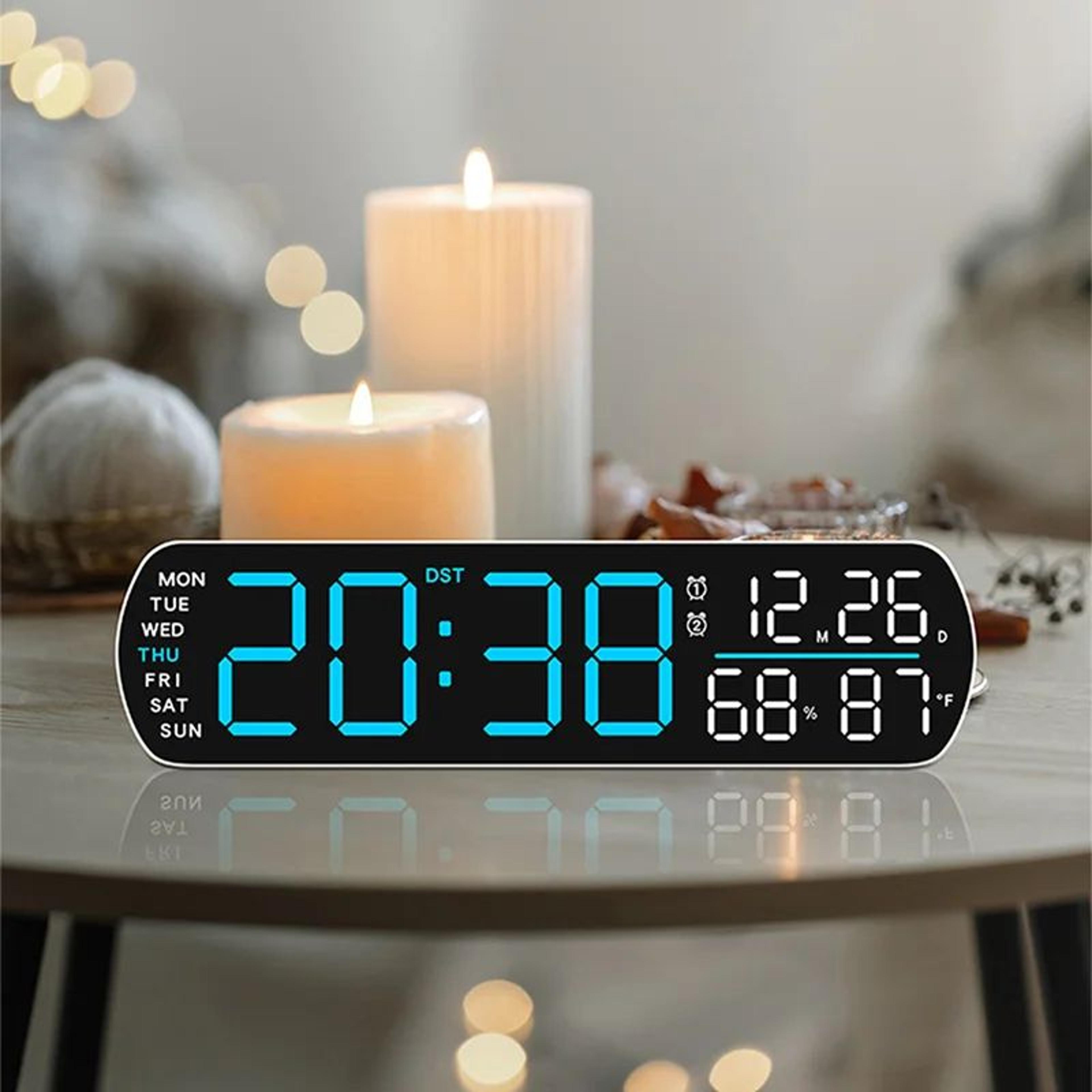 10 Inch LED Digital Alarm Clock With Temperature Humidity And Dual Alarm 2