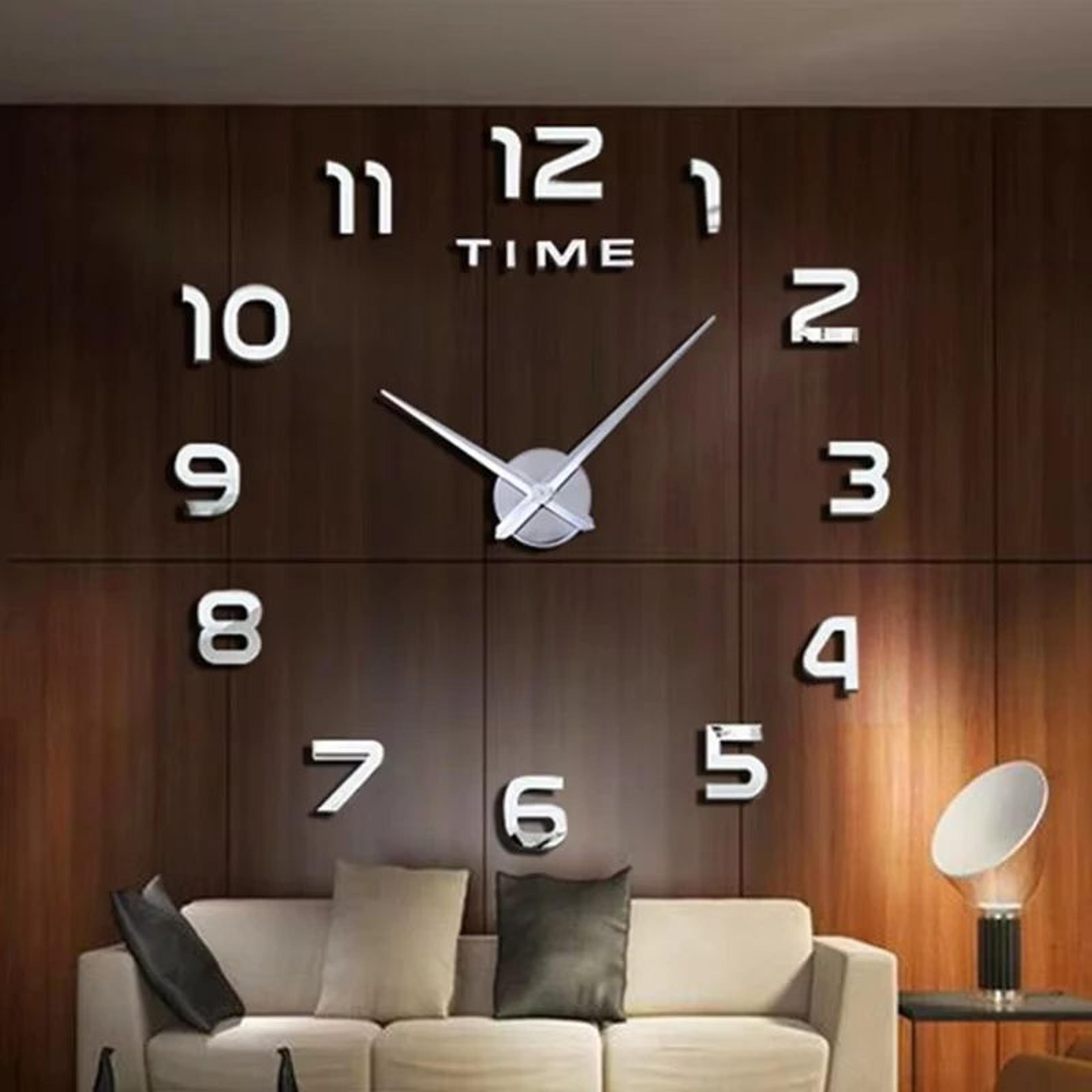 Modern 3D DIY Acrylic Mirror Wall Clock For Living Room Decor 0