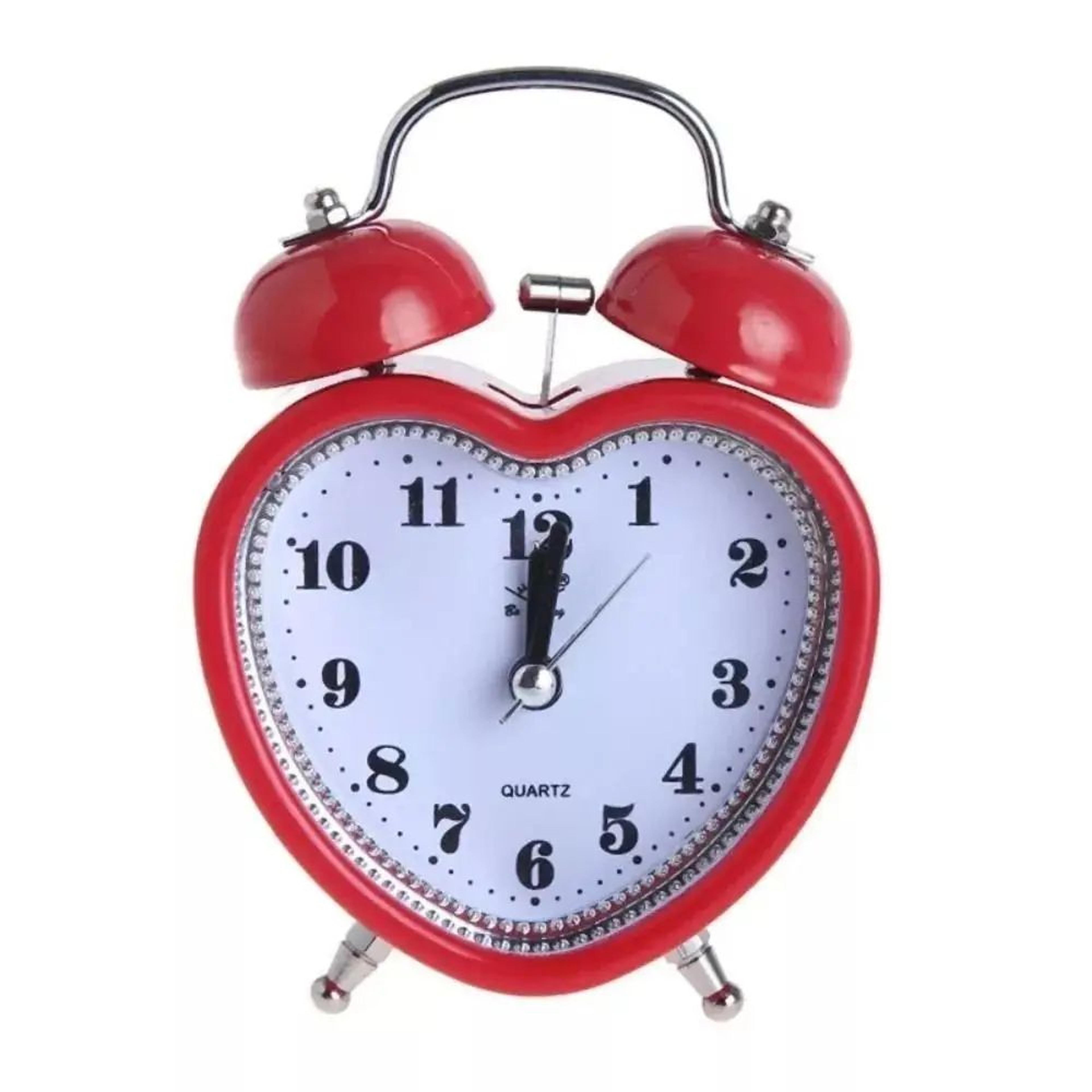 Heart Shape Silent Alarm Clock With Night Light And Snooze 9