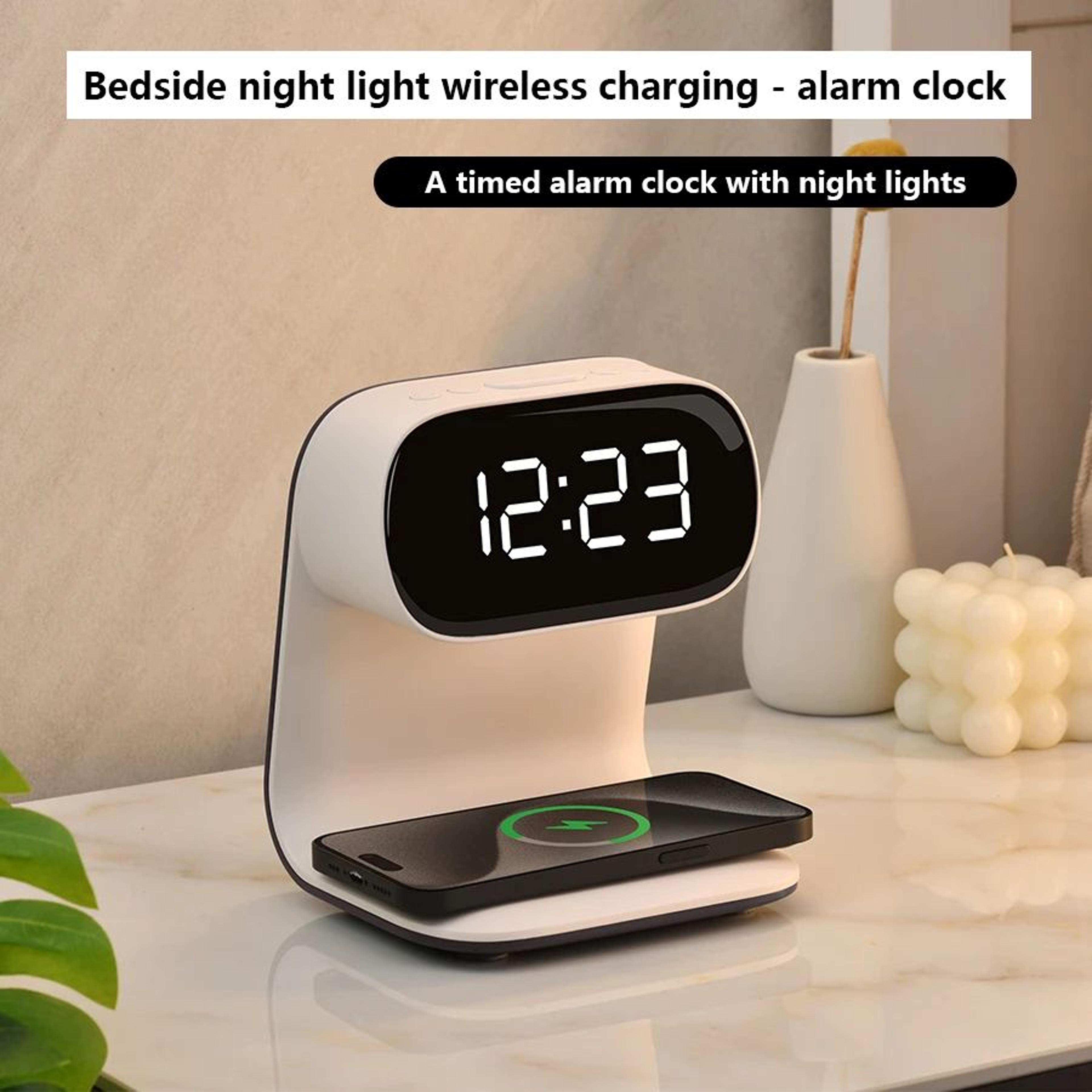 Multifunctional LED Alarm Clock With Night Light And Wireless Charging 0