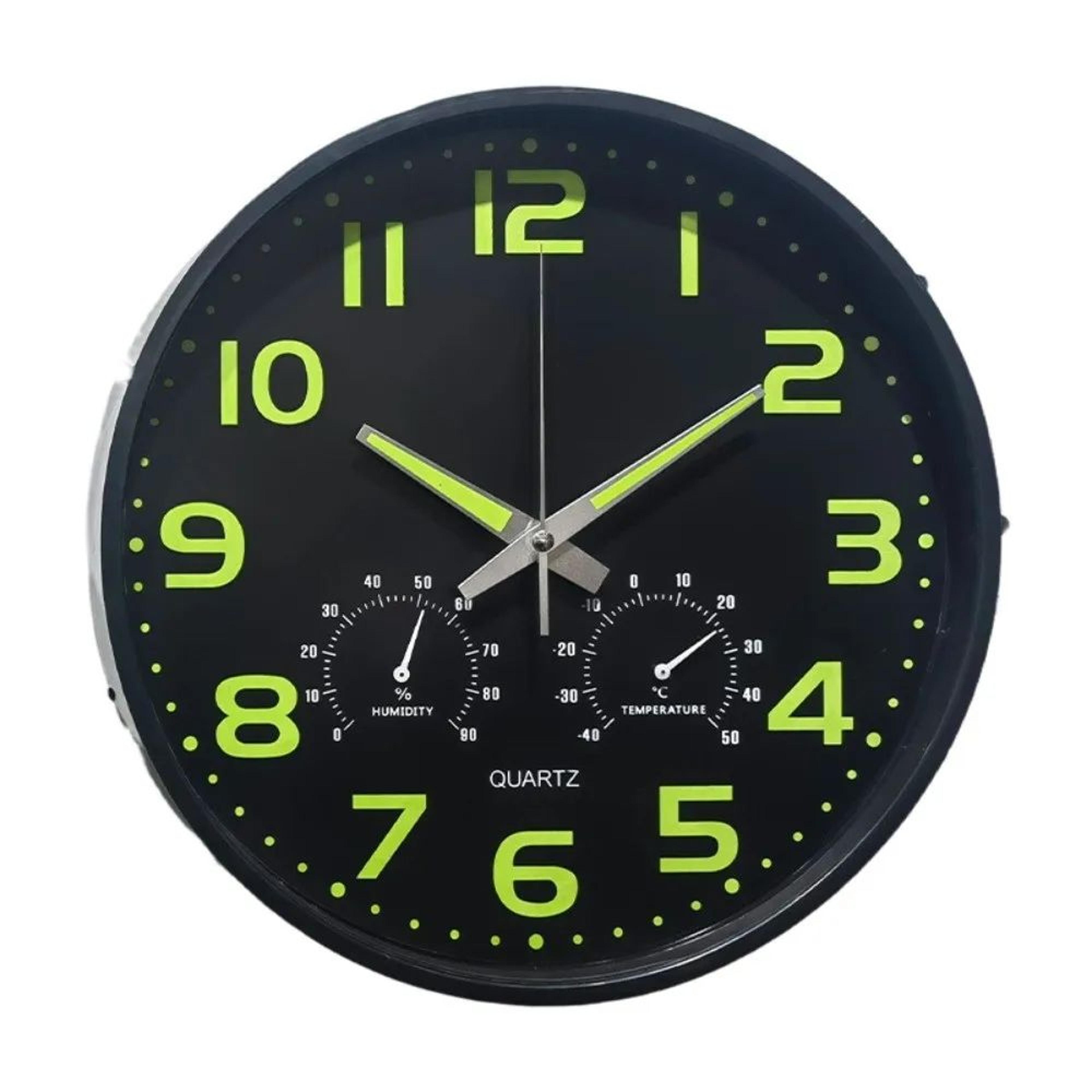 Modern Luminous Wall Clock With Temperature And Humidity Display 6