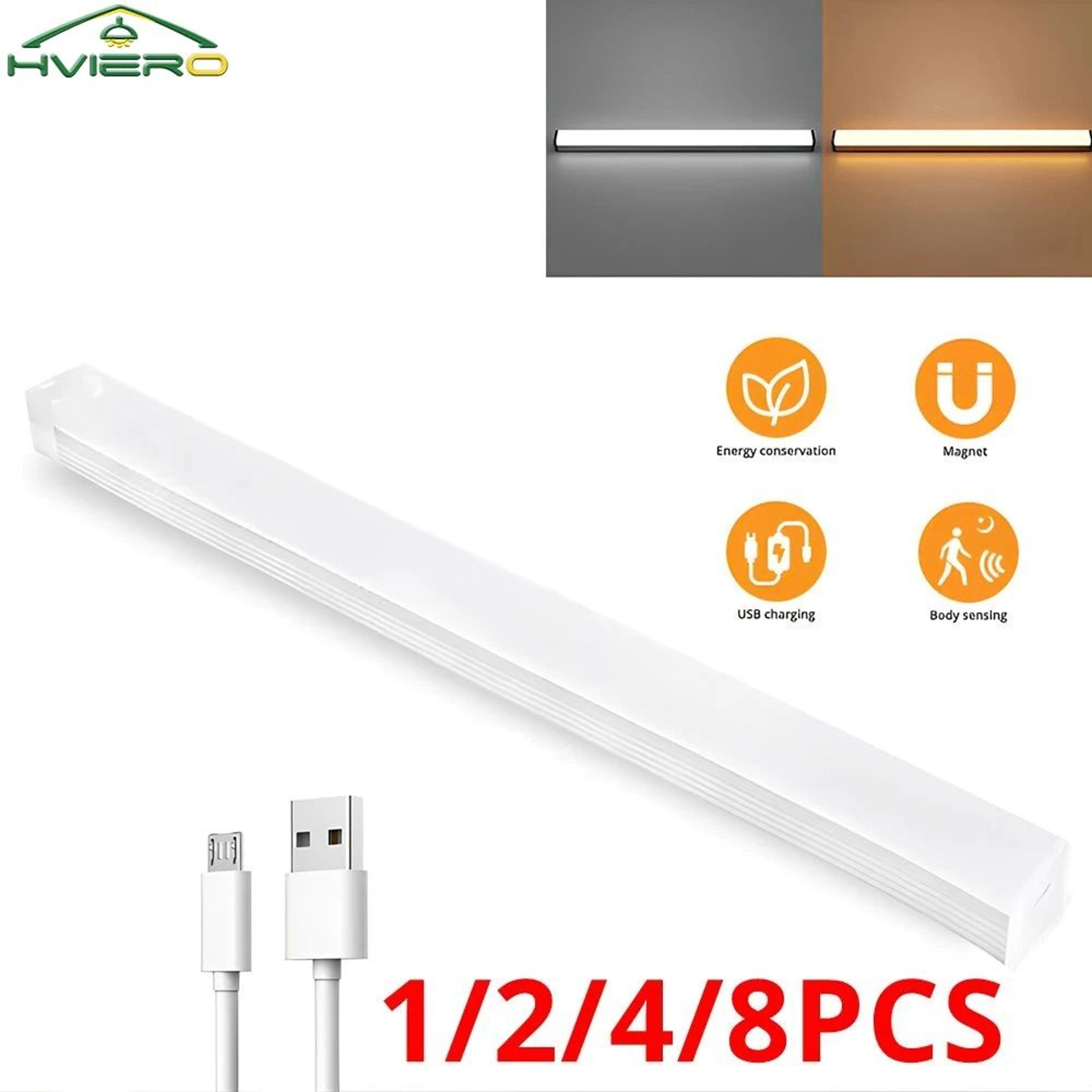 Rechargeable Motion Sensor LED Night Light With Magnetic Mount 0