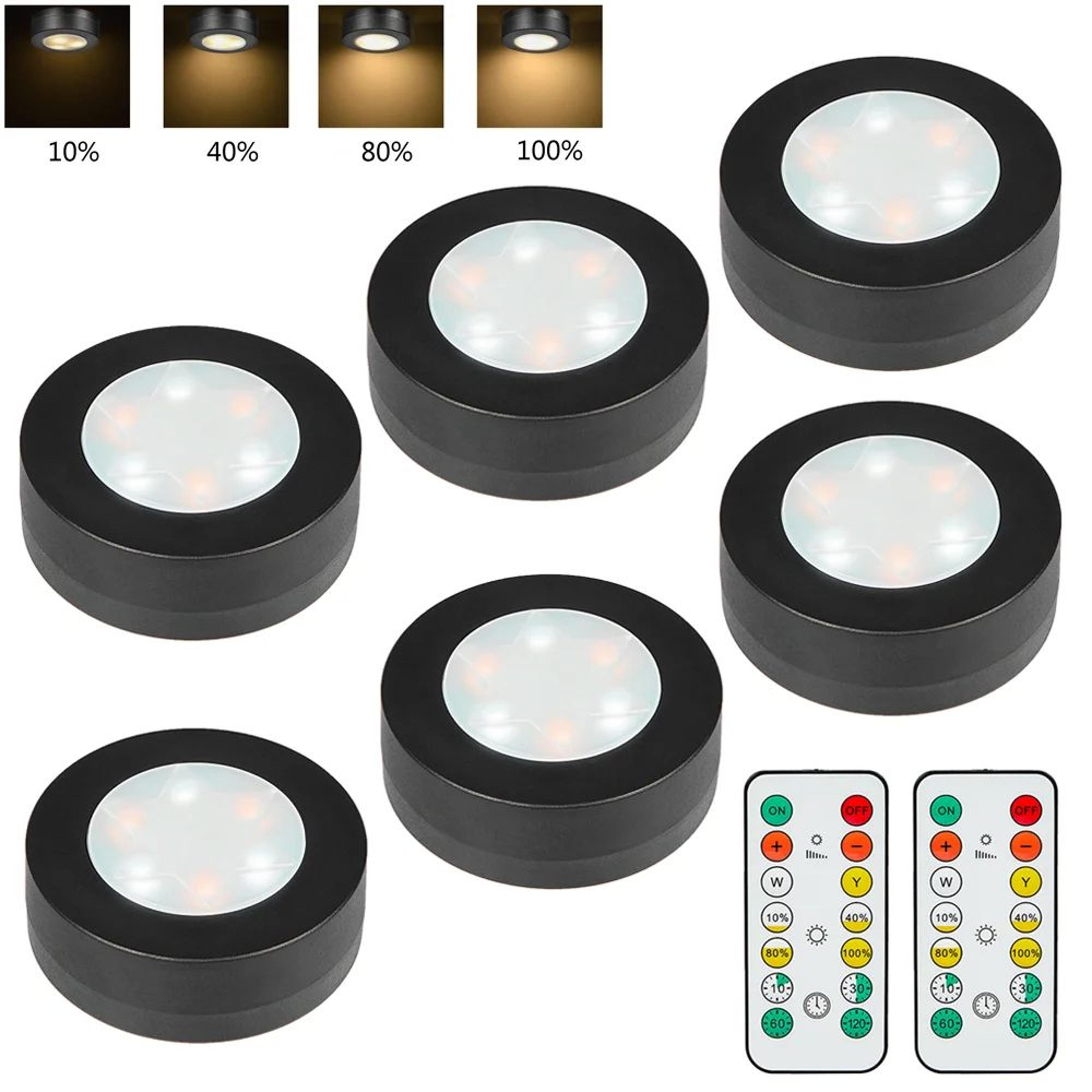 Dimmable Round LED Under Cabinet Lights With Remote Control 8