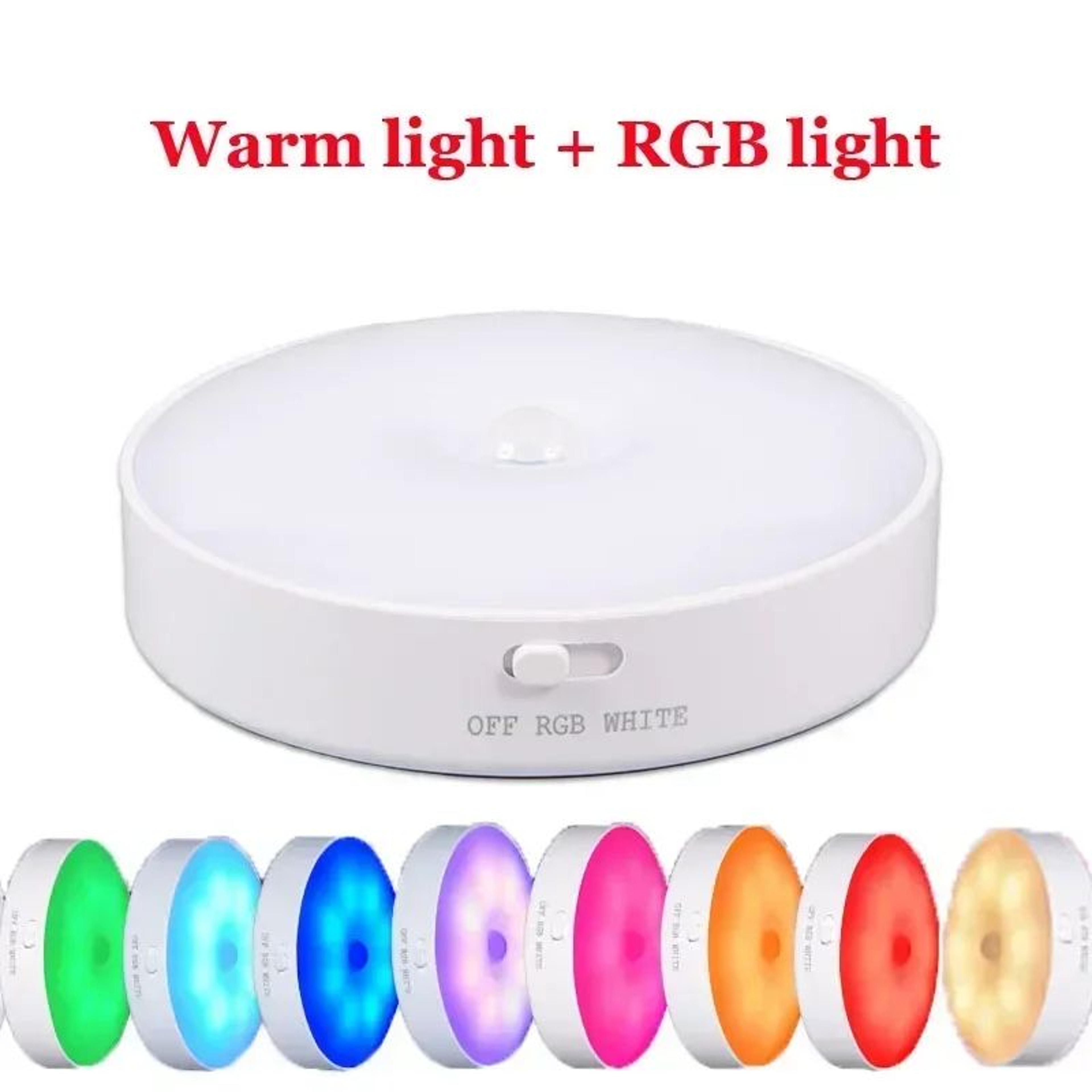 Rechargeable PIR Motion Sensor RGB LED Night Light 6
