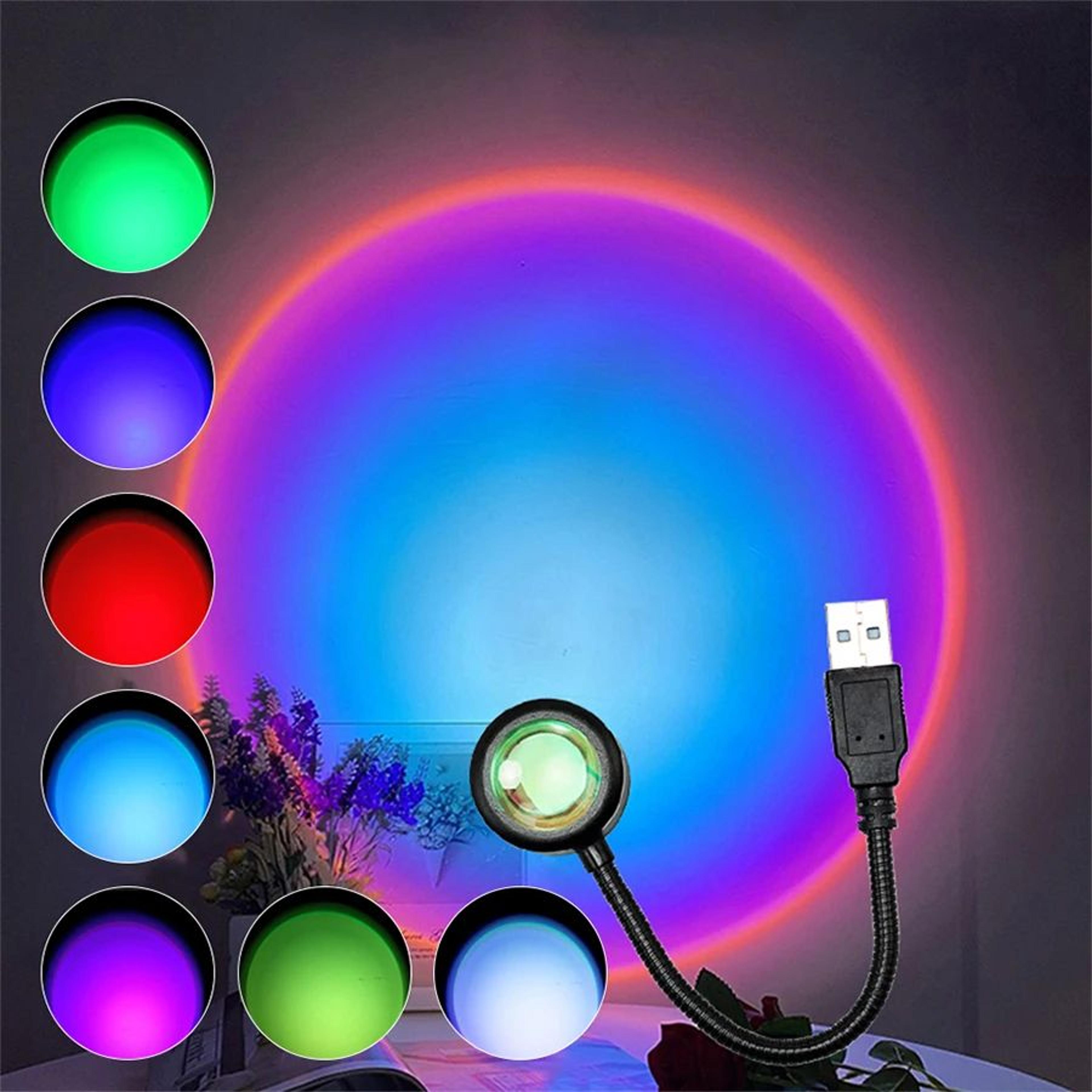 USB LED Sunset Projector Atmosphere Night Light 0