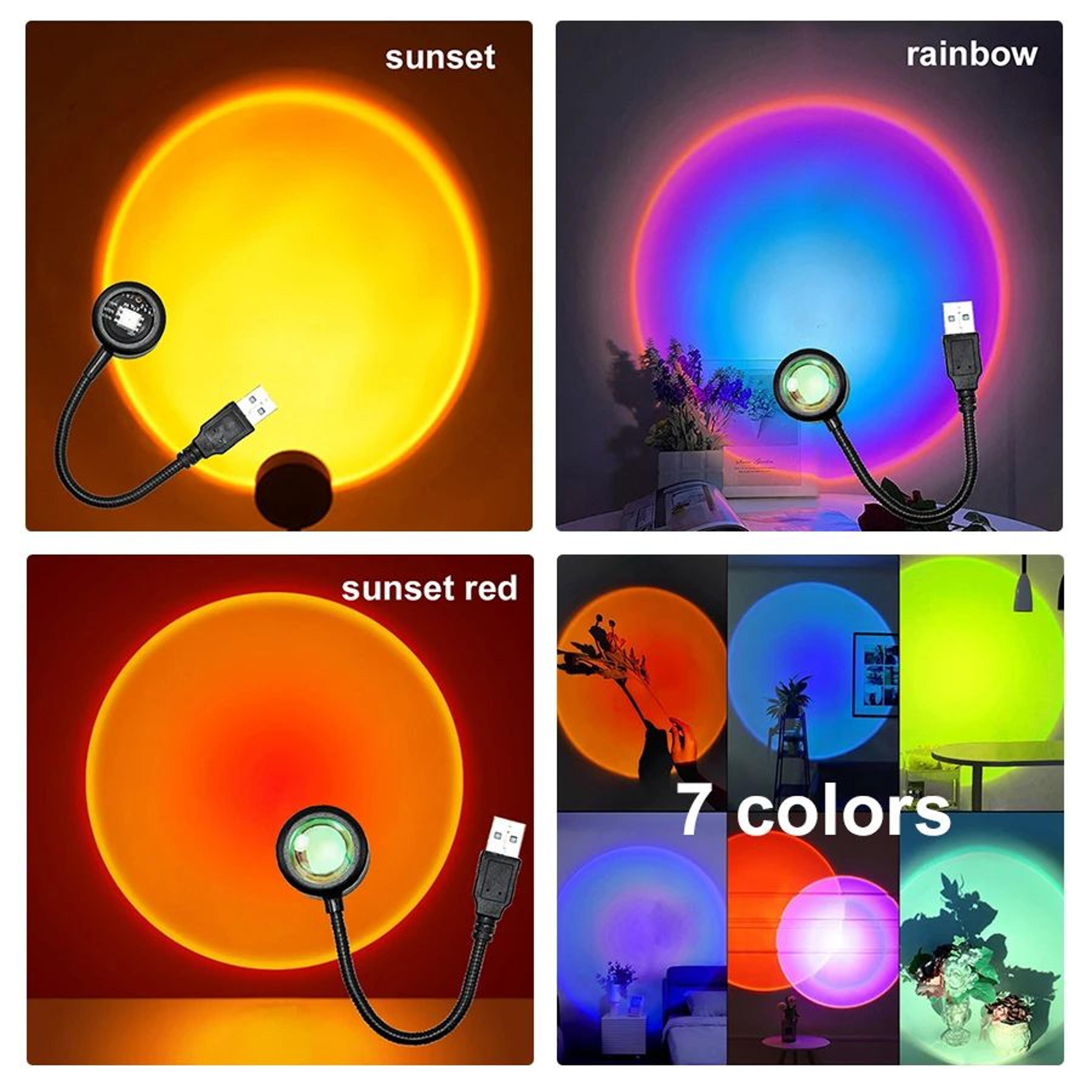 USB LED Sunset Projector Atmosphere Night Light 4