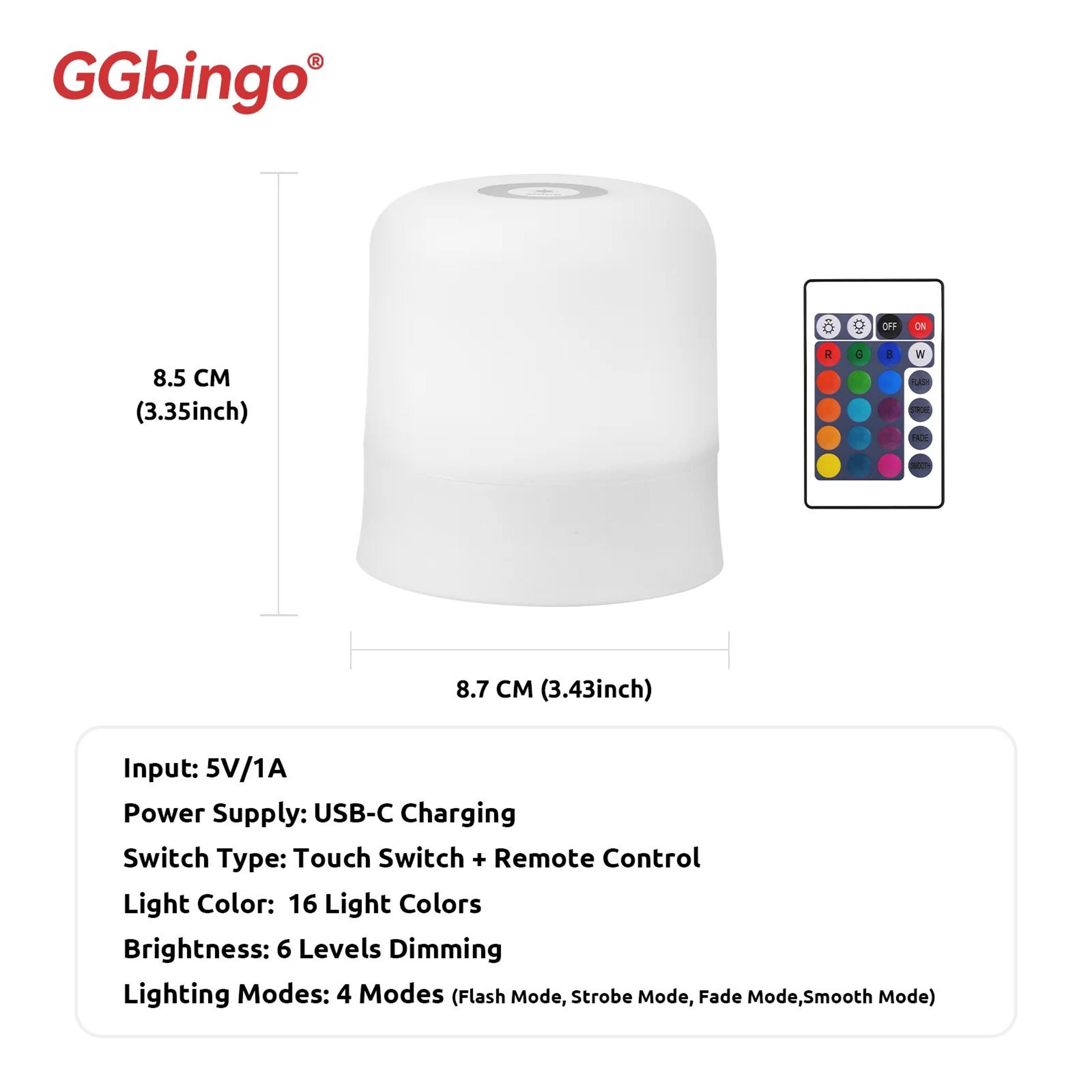 Rechargeable RGB Touch Dimmable Table Night Light 3