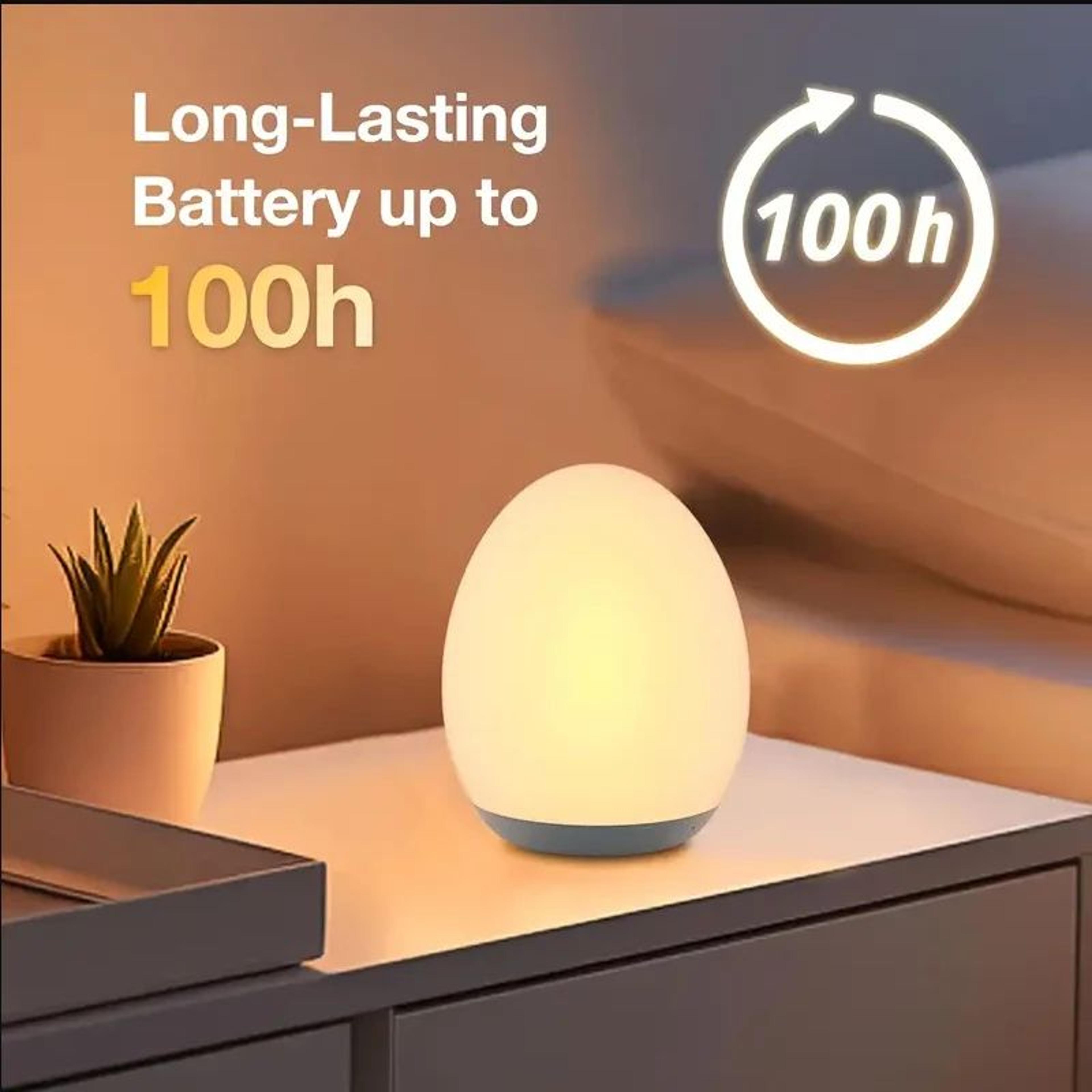 Rechargeable RGB Egg Shape Touch Night Light 3