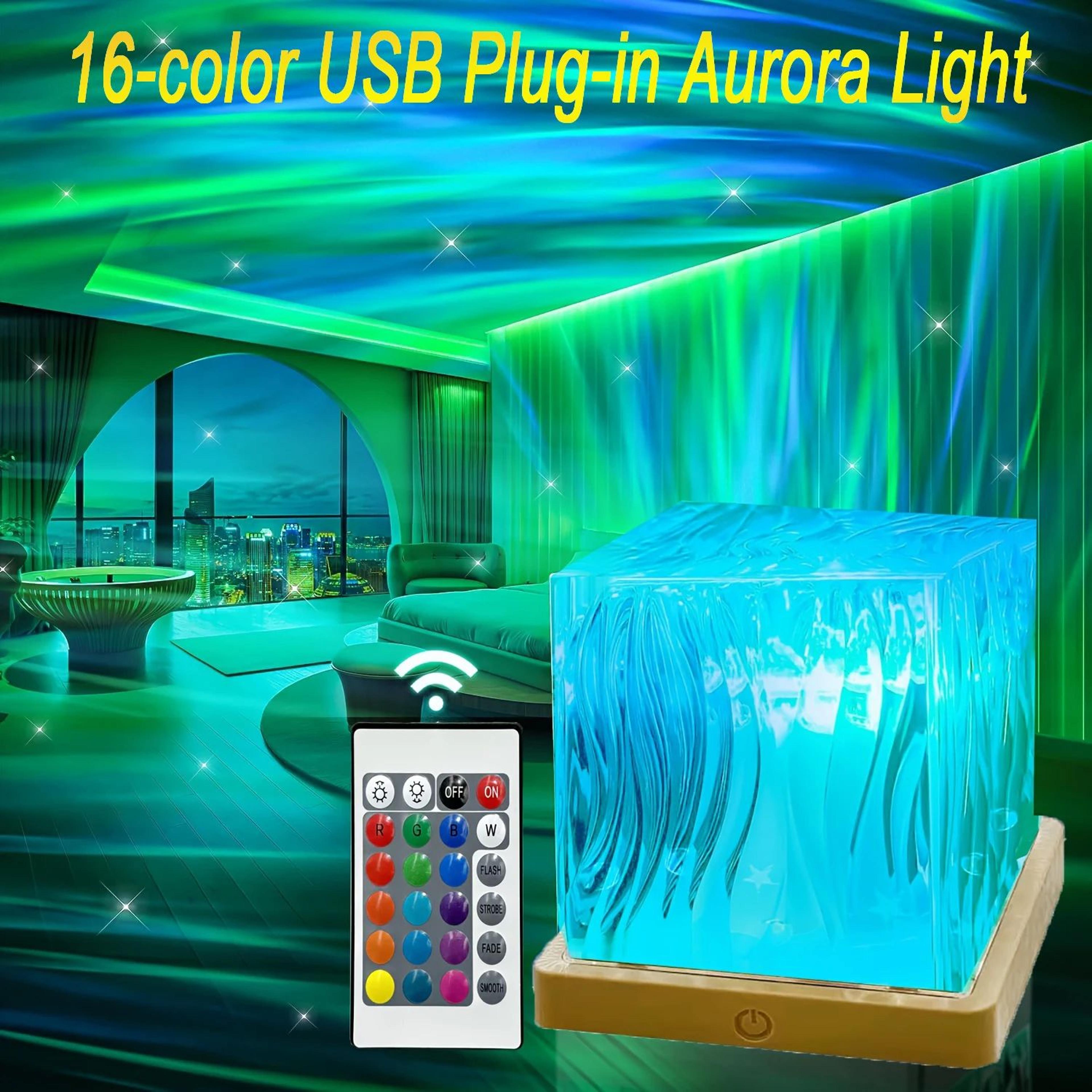 16 Color RGB Aurora Crystal LED Night Light Projector 1