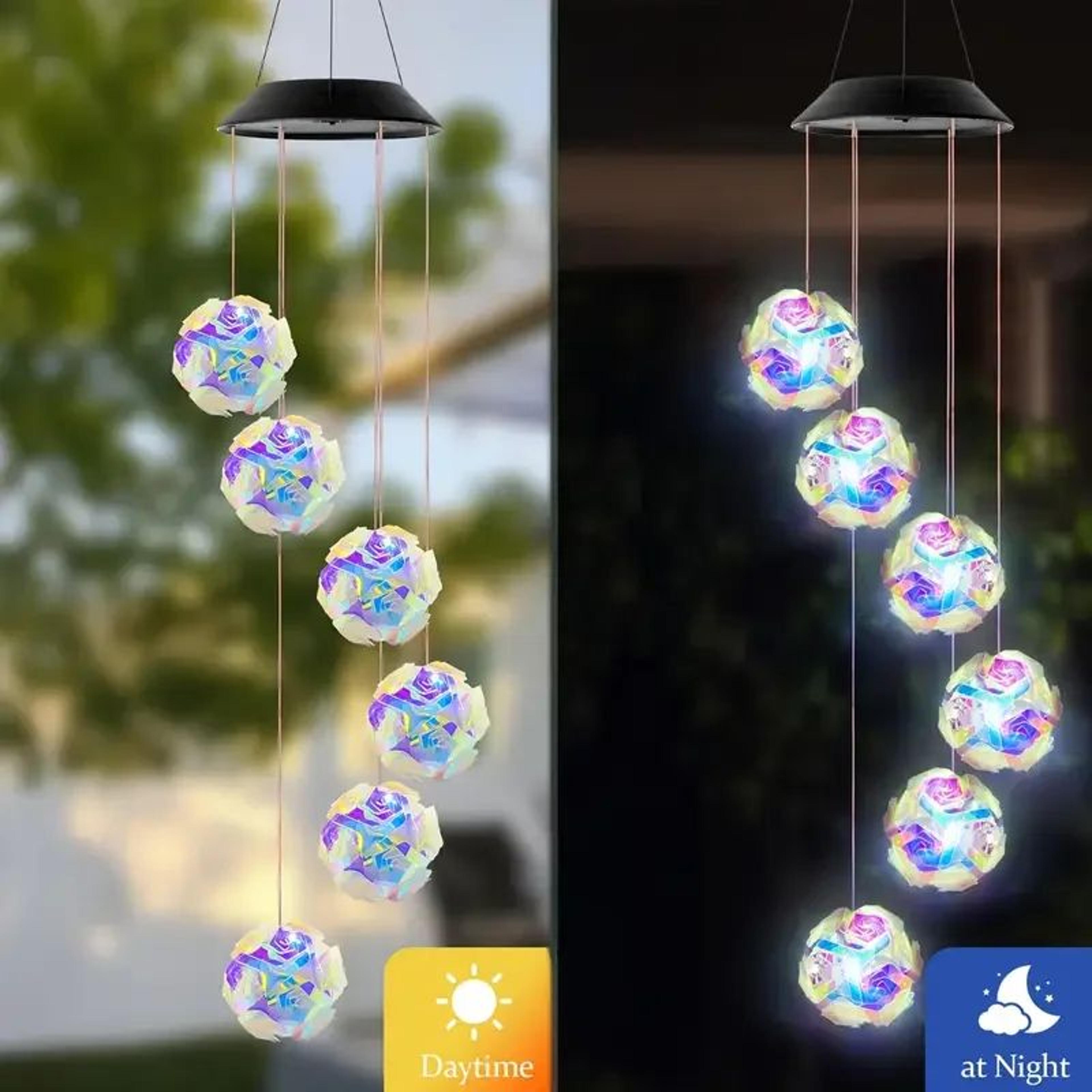 Color Changing LED Wind Chime Hanging Garden Light 6