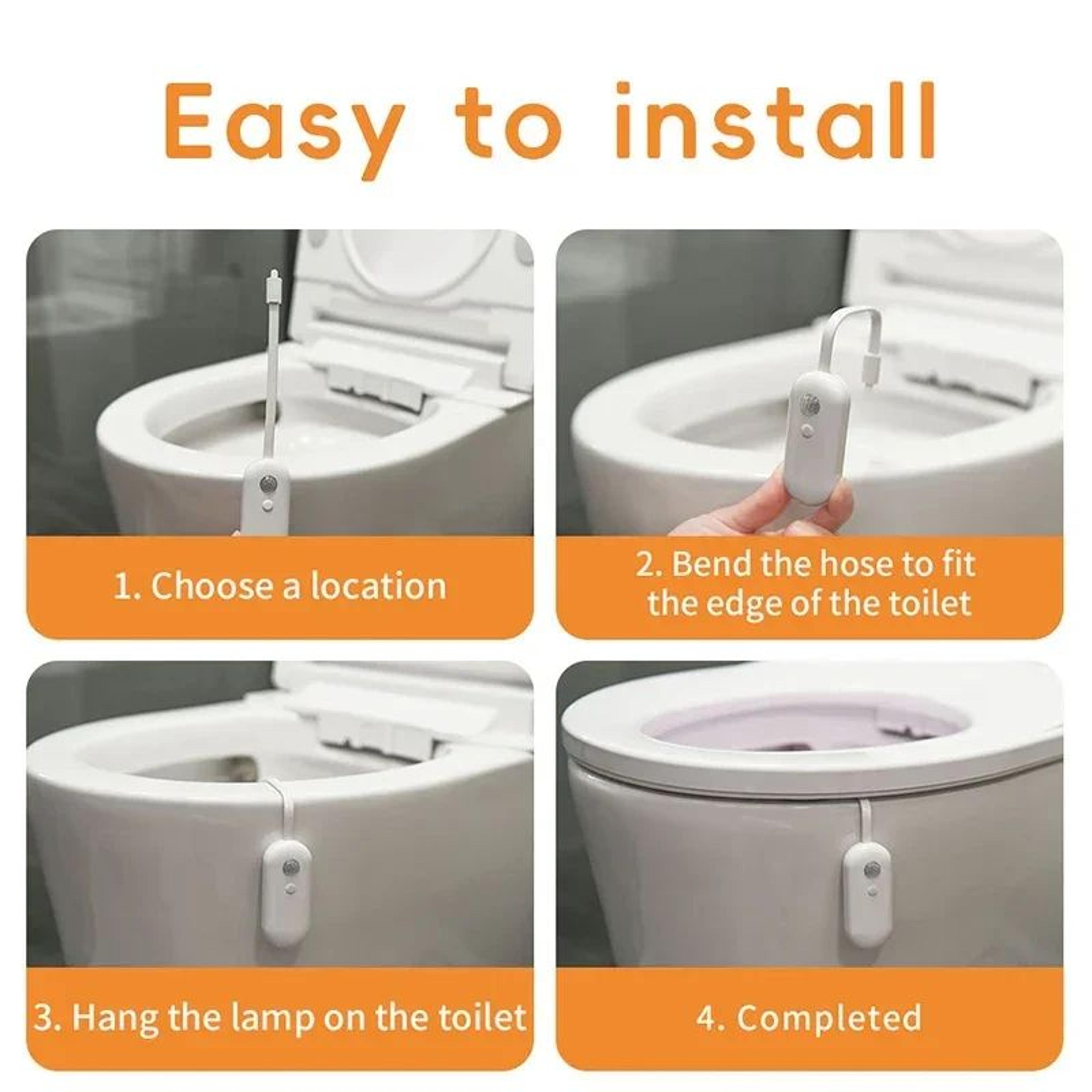 Rechargeable Motion Sensor Bathroom Night Light With 8 Colors 4