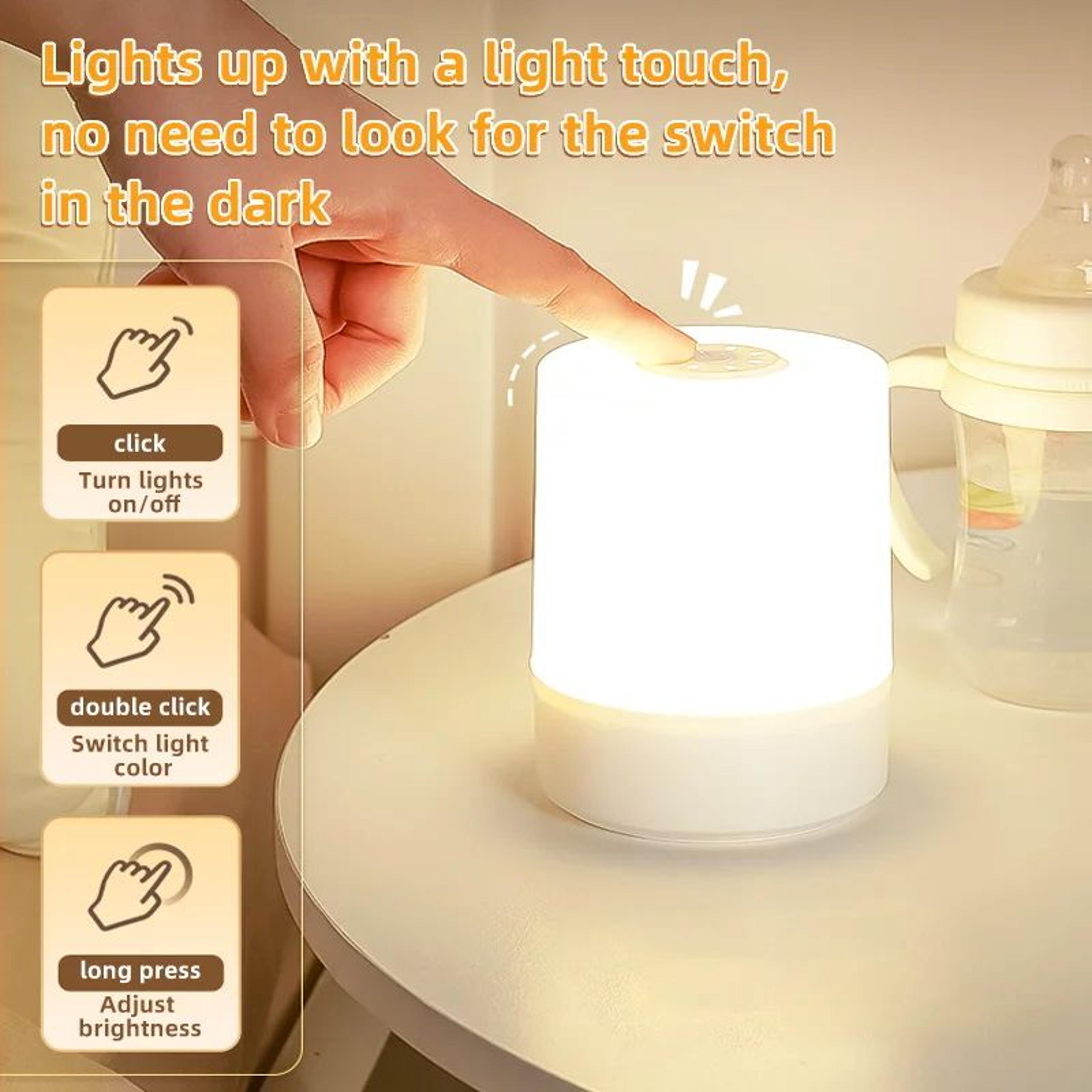 Rechargeable Touch LED Night Light With Three Colors 3
