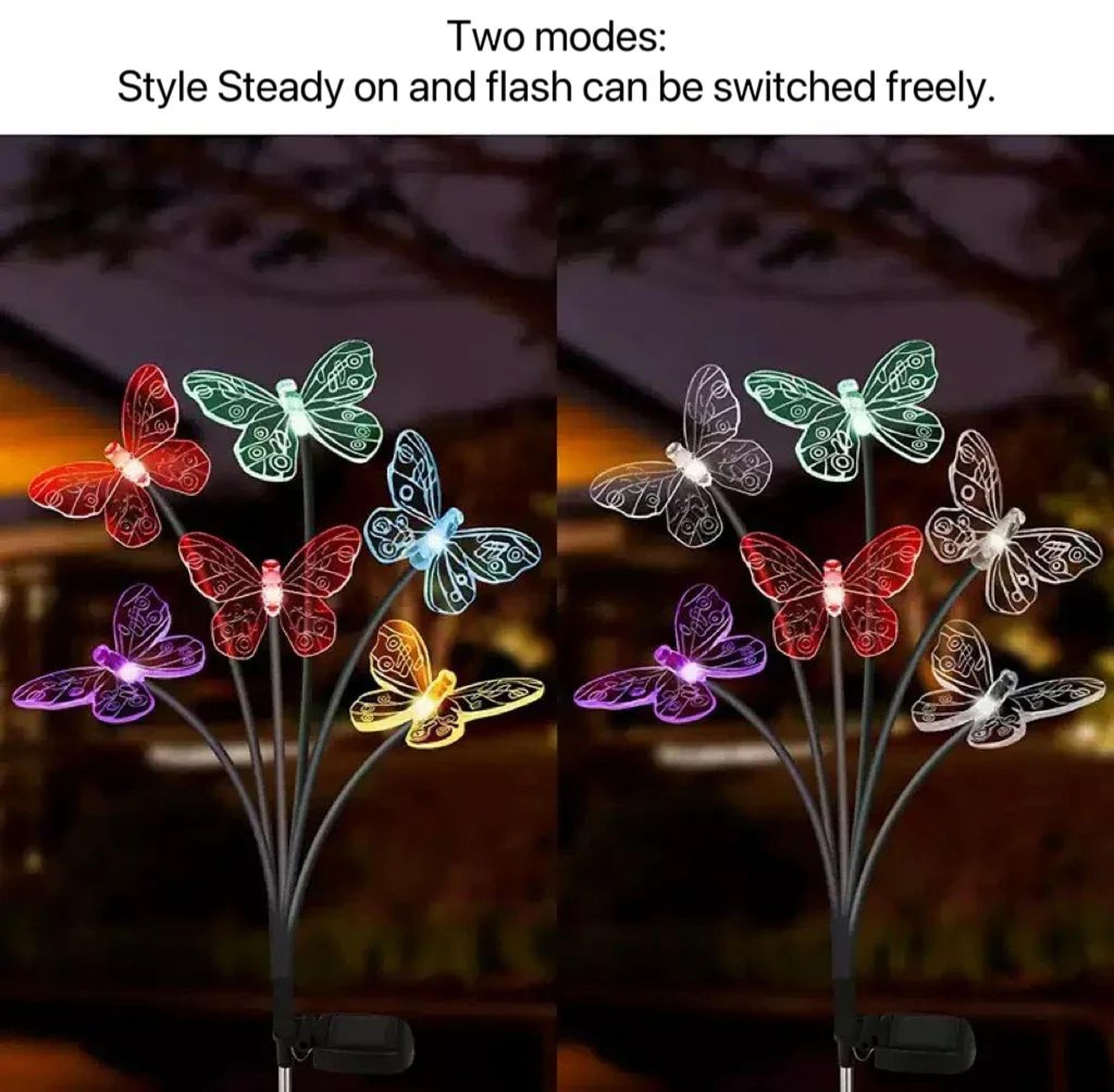Solar Butterfly LED Garden Stake Light 3