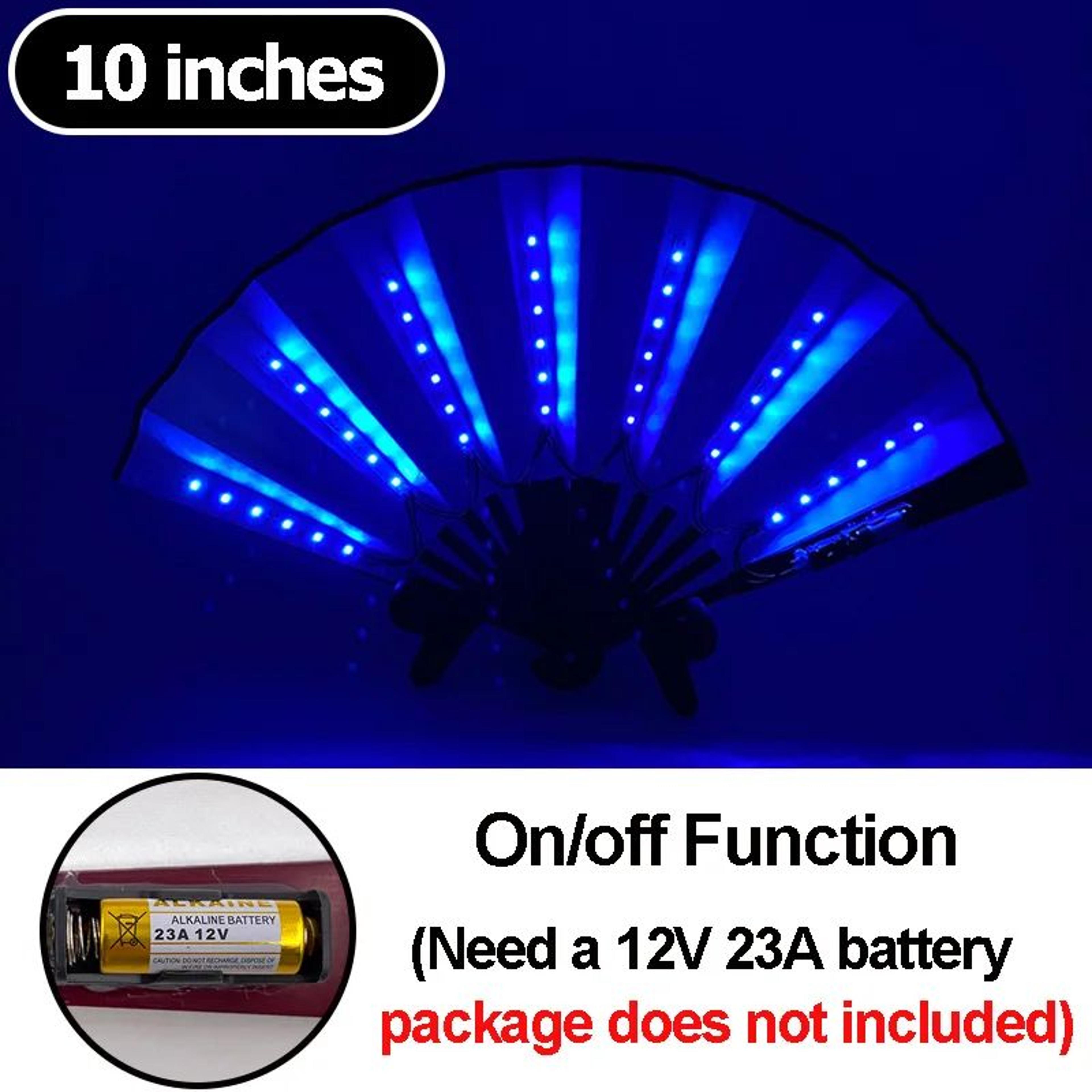 LED Neon Folding Rave Hand Fan Party Light 6