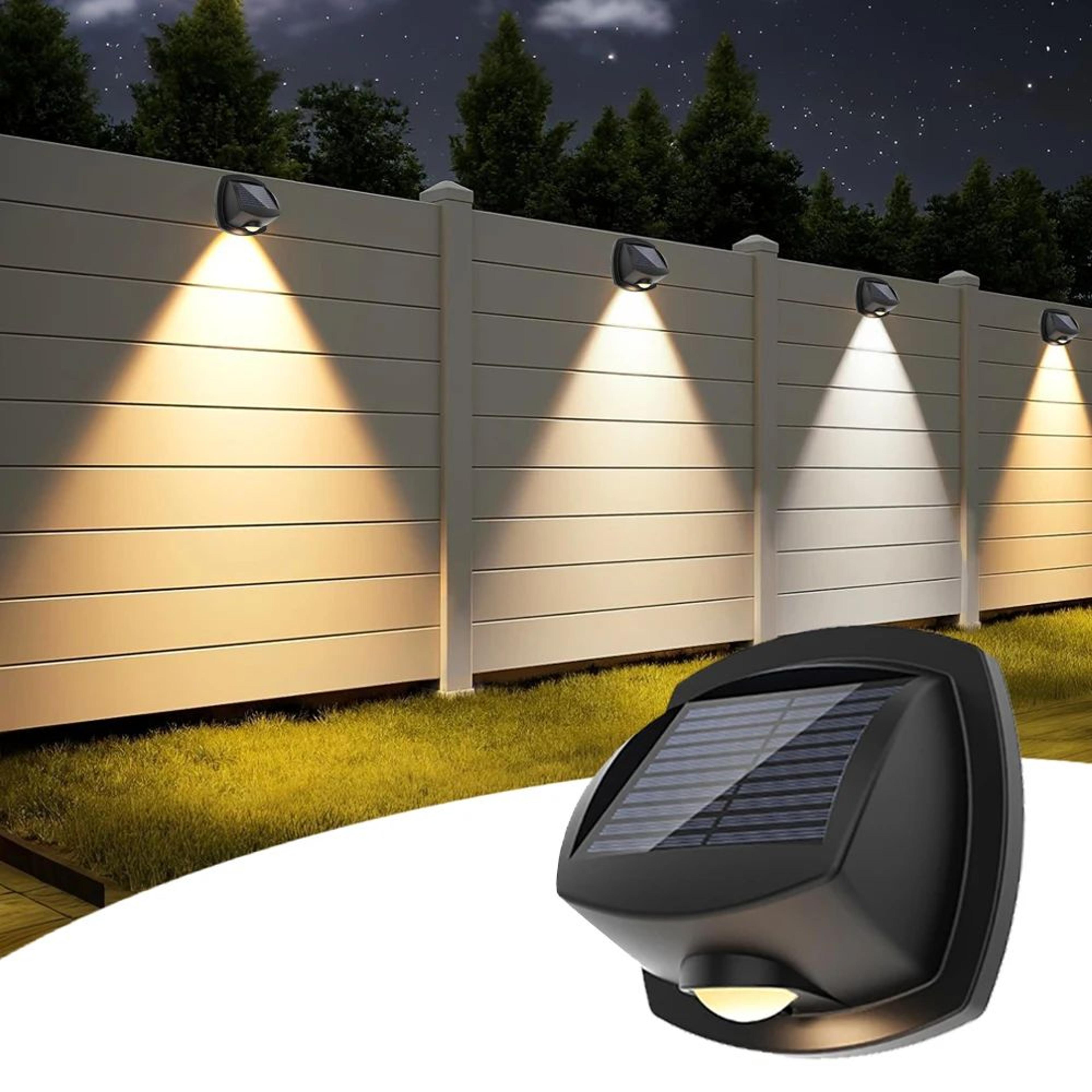 solar rgbw outdoor wall light for garden and patio