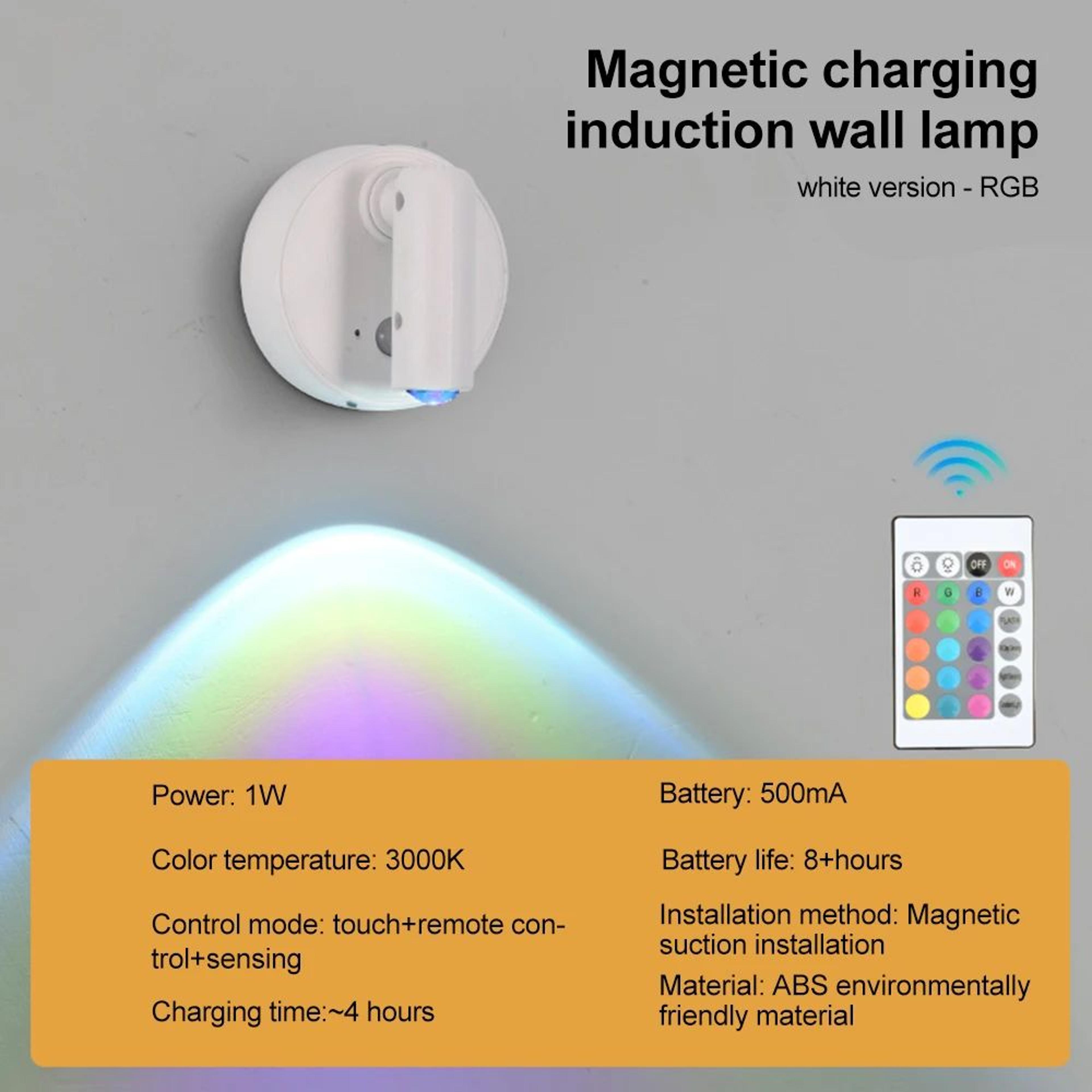 Magnetic Rechargeable LED Wall Reading Light With Touch Dimming 7
