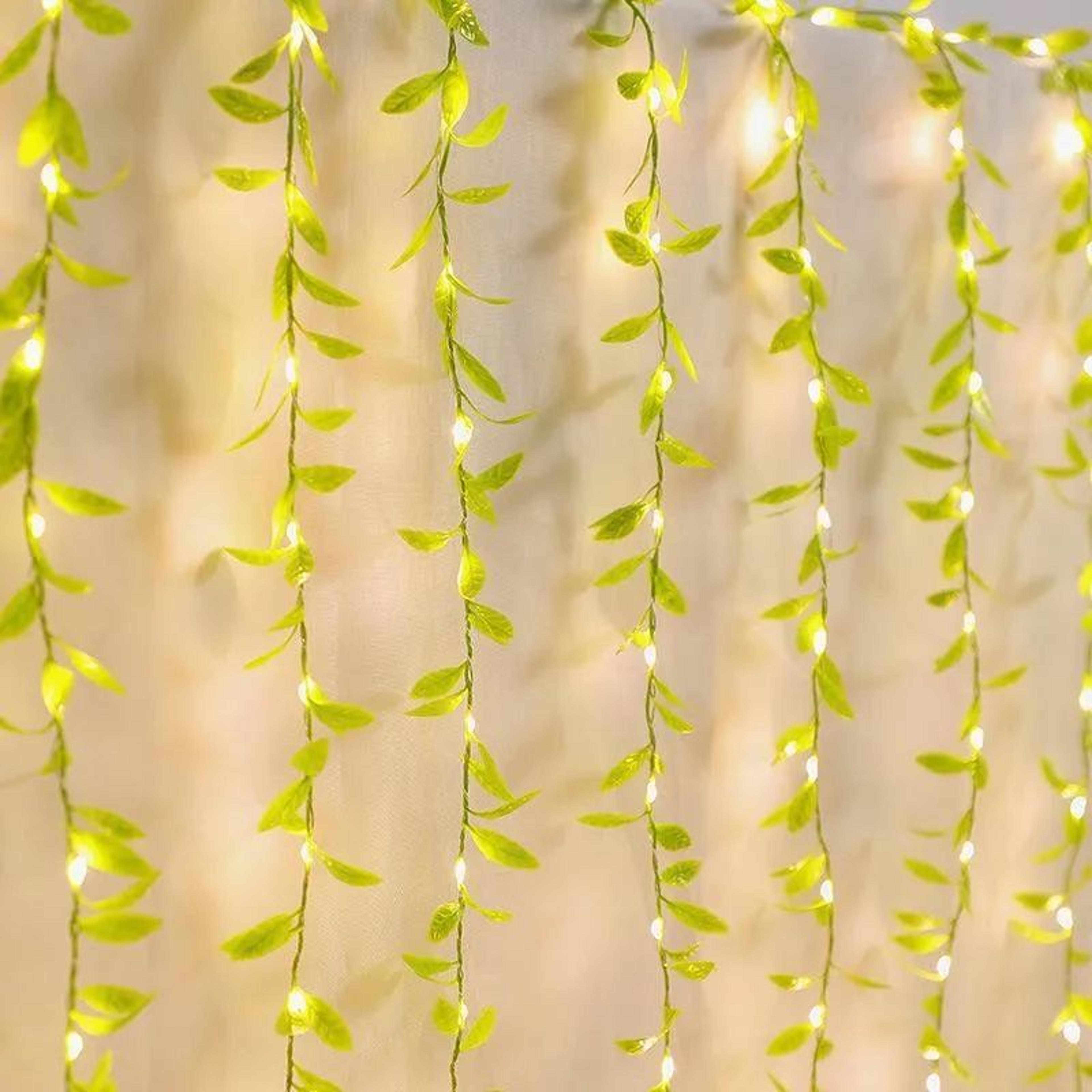 Willow Leaf Rattan LED String Lights With USB Power 1