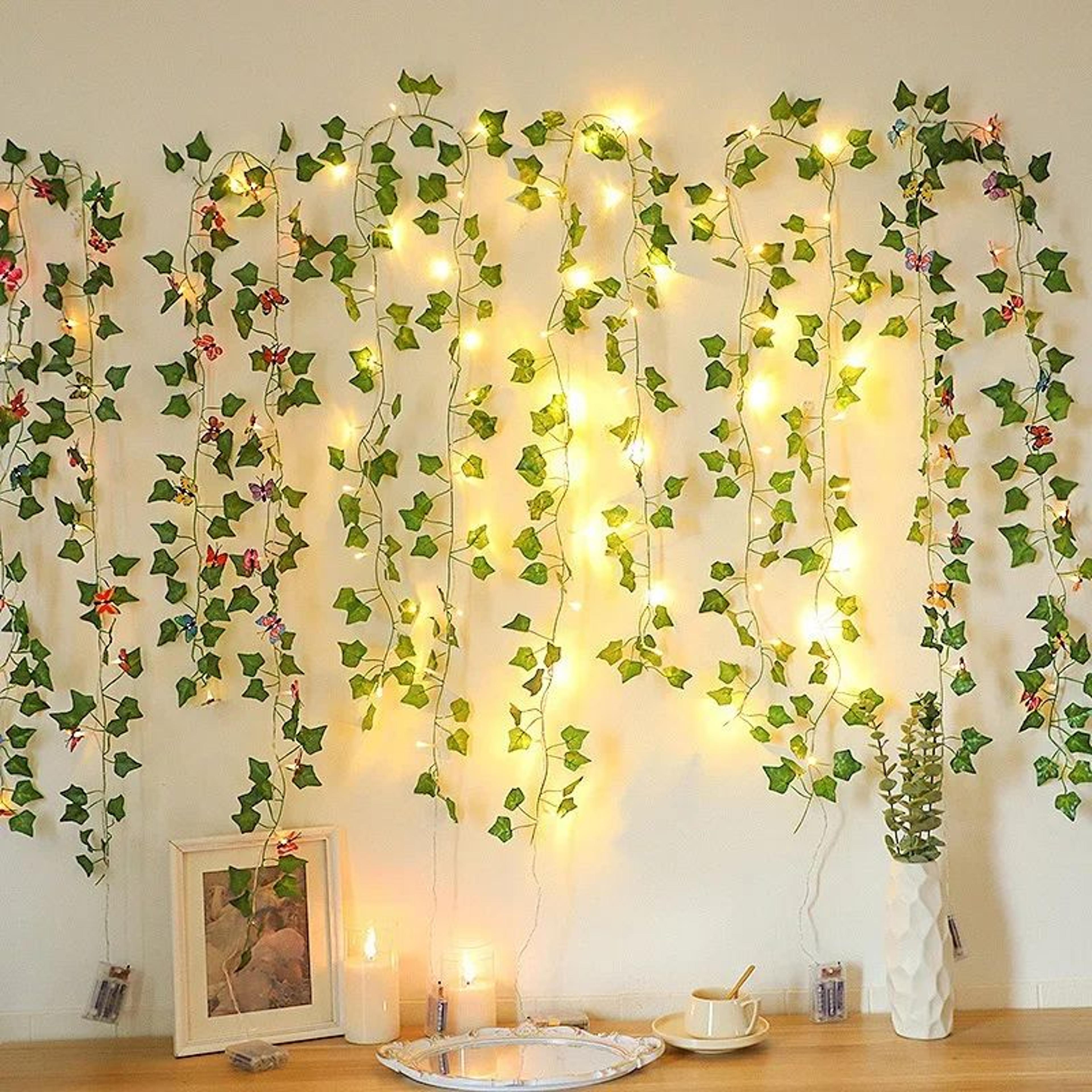 Willow Leaf Rattan LED String Lights With USB Power 2