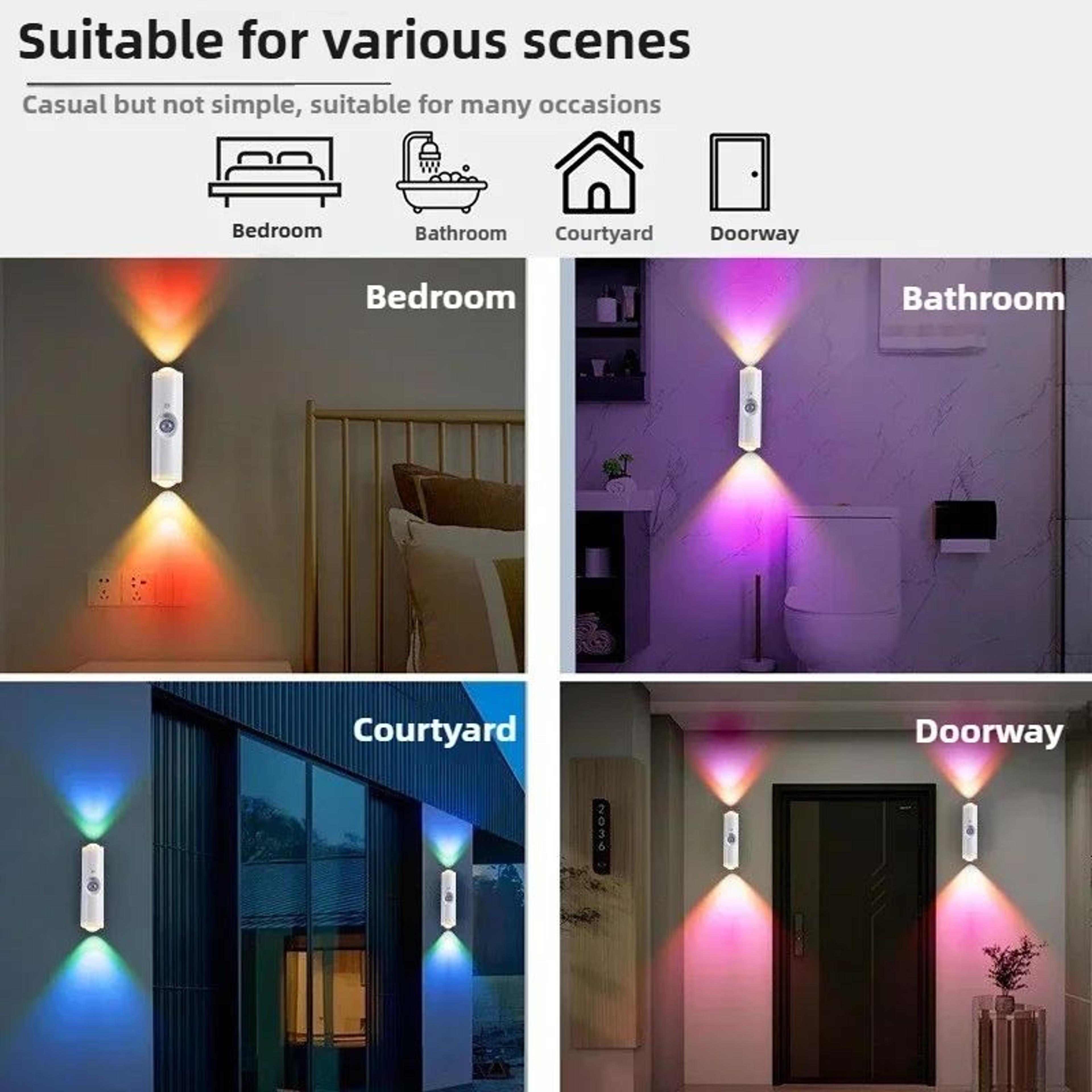Smart RGB Gradient Motion Sensor Rechargeable Wall Light 2