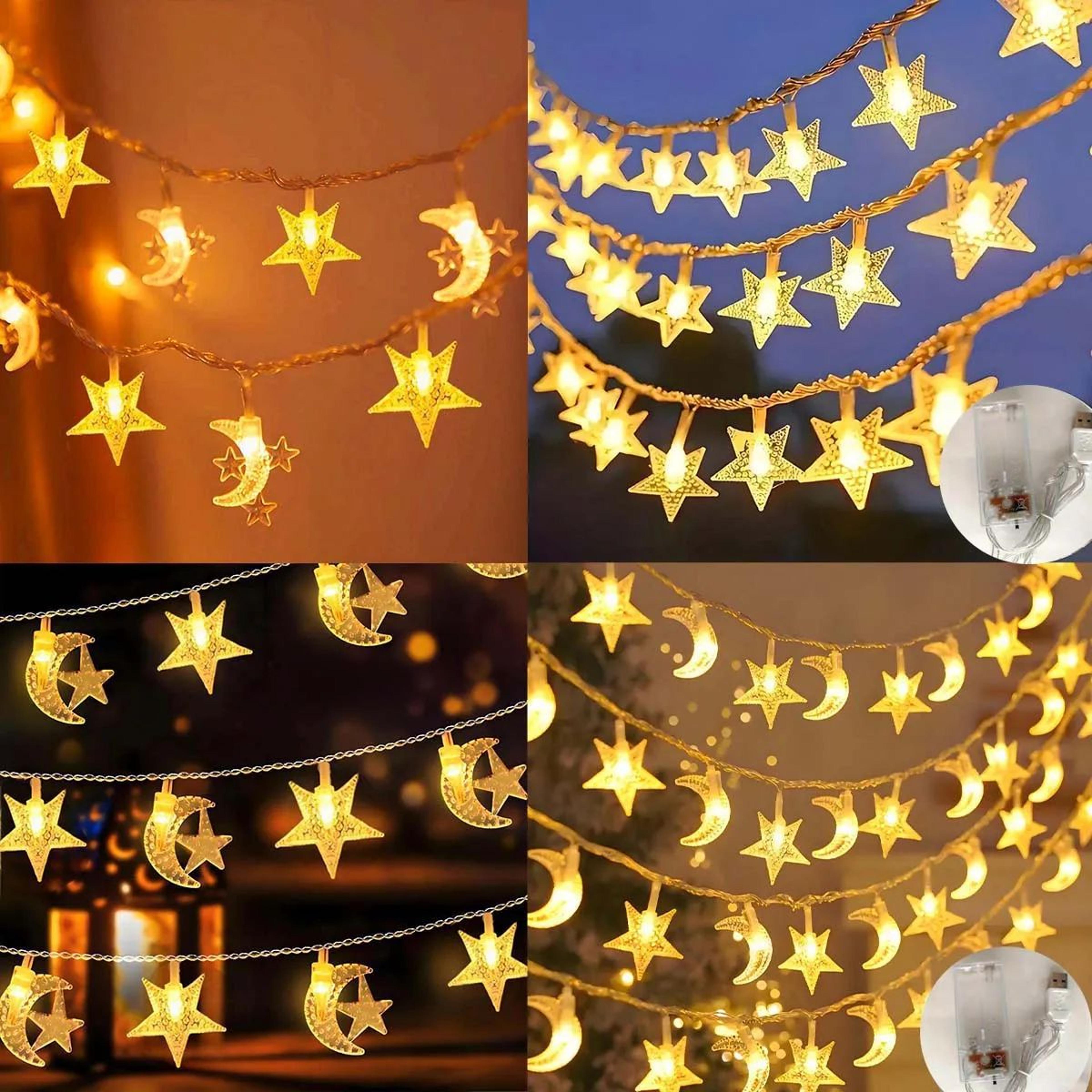 Moon And Star LED String Lights For Holiday And Party Decor 0