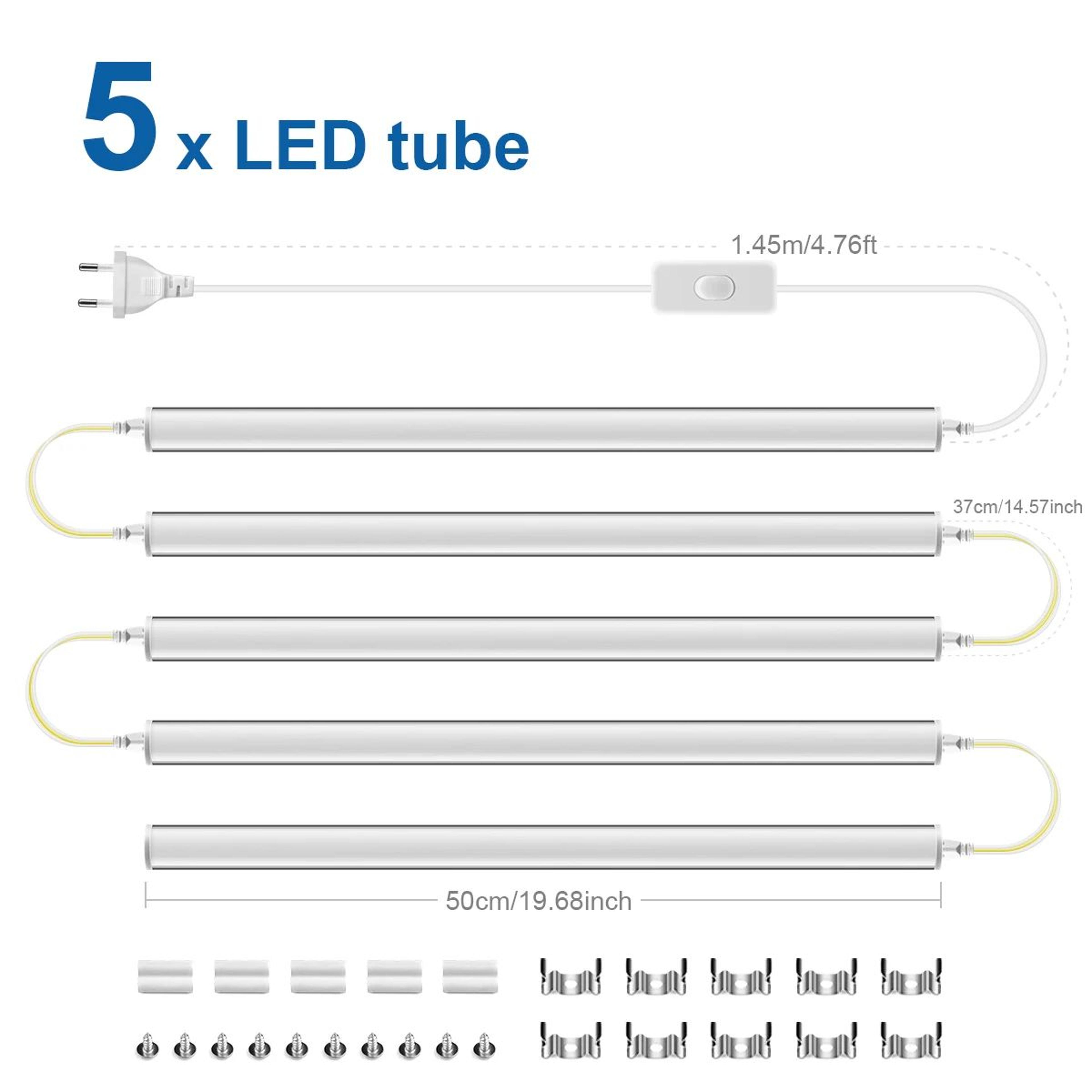 50CM 15W LED T5 Wall Light With EU Plug Power Cord 10