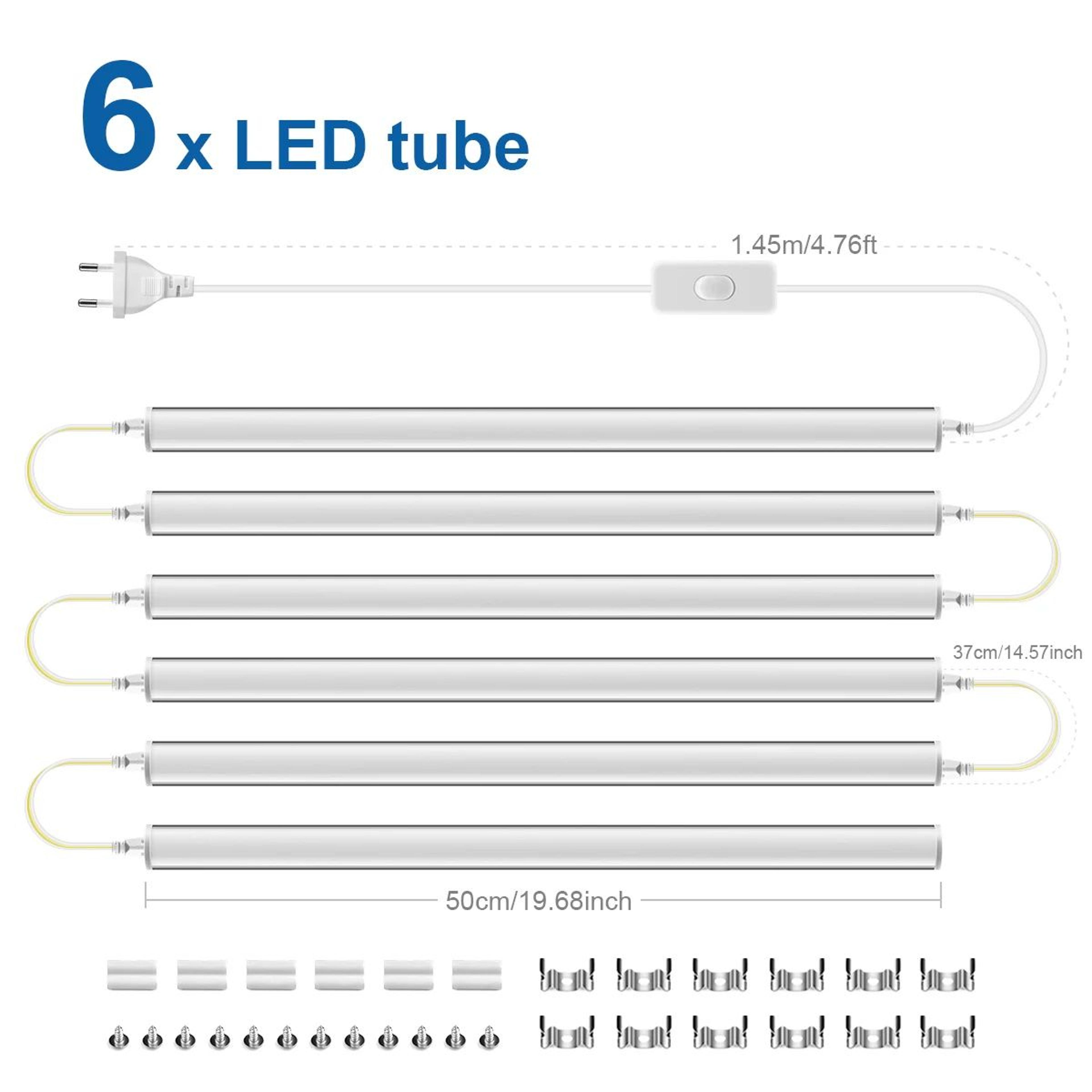50CM 15W LED T5 Wall Light With EU Plug Power Cord 11