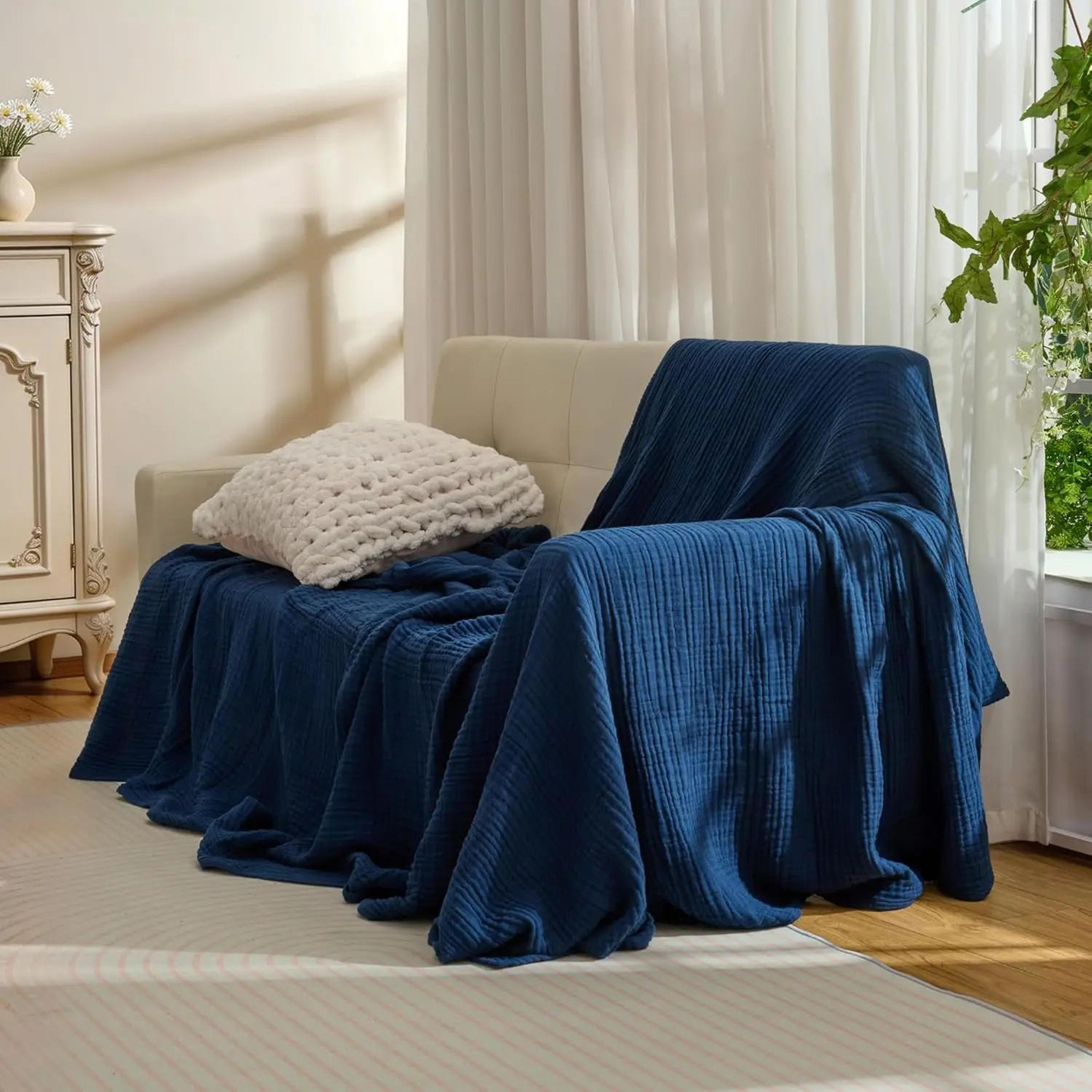 Six Layer Cotton Muslin Lightweight Summer Throw Blanket 6