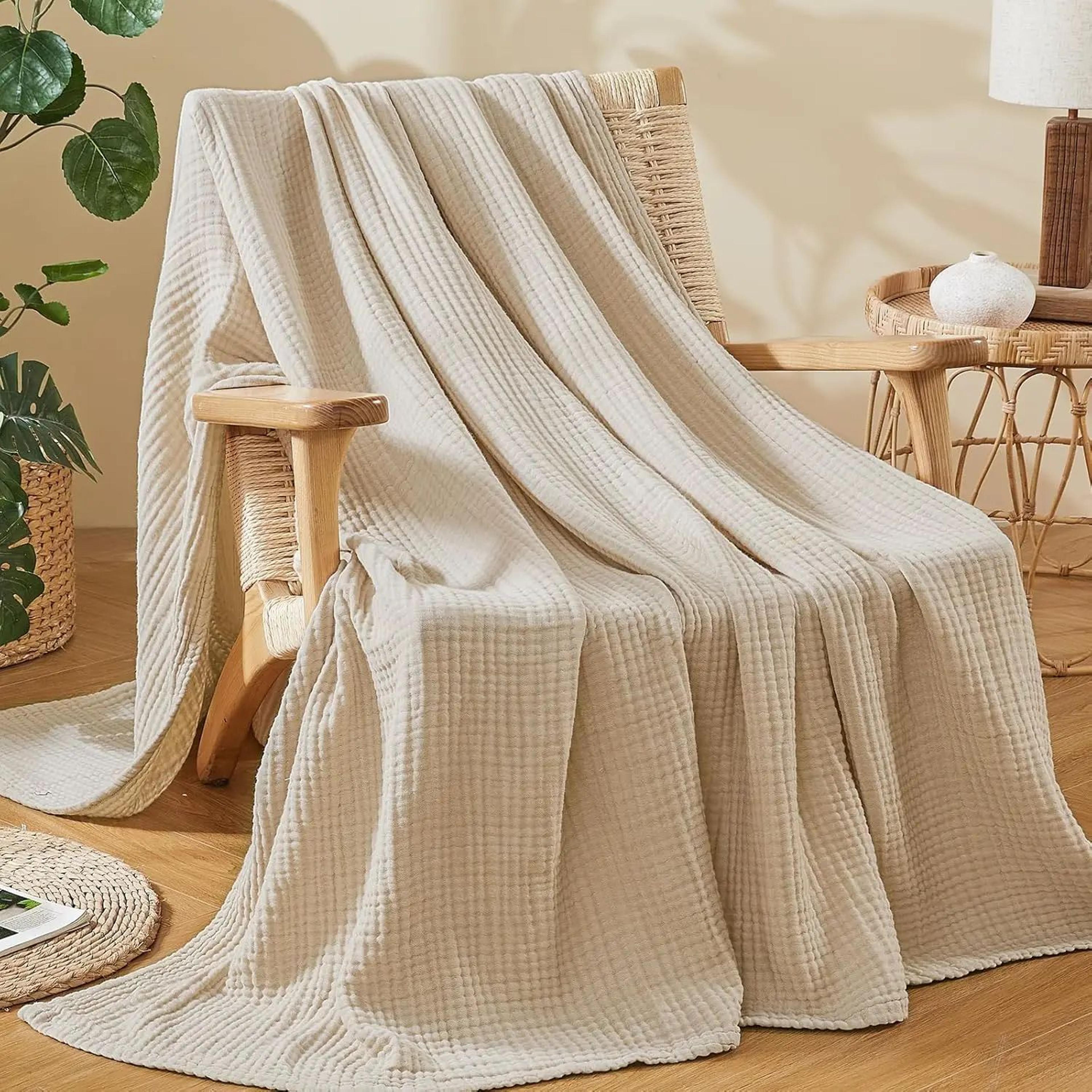 Six Layer Cotton Muslin Lightweight Summer Throw Blanket 7