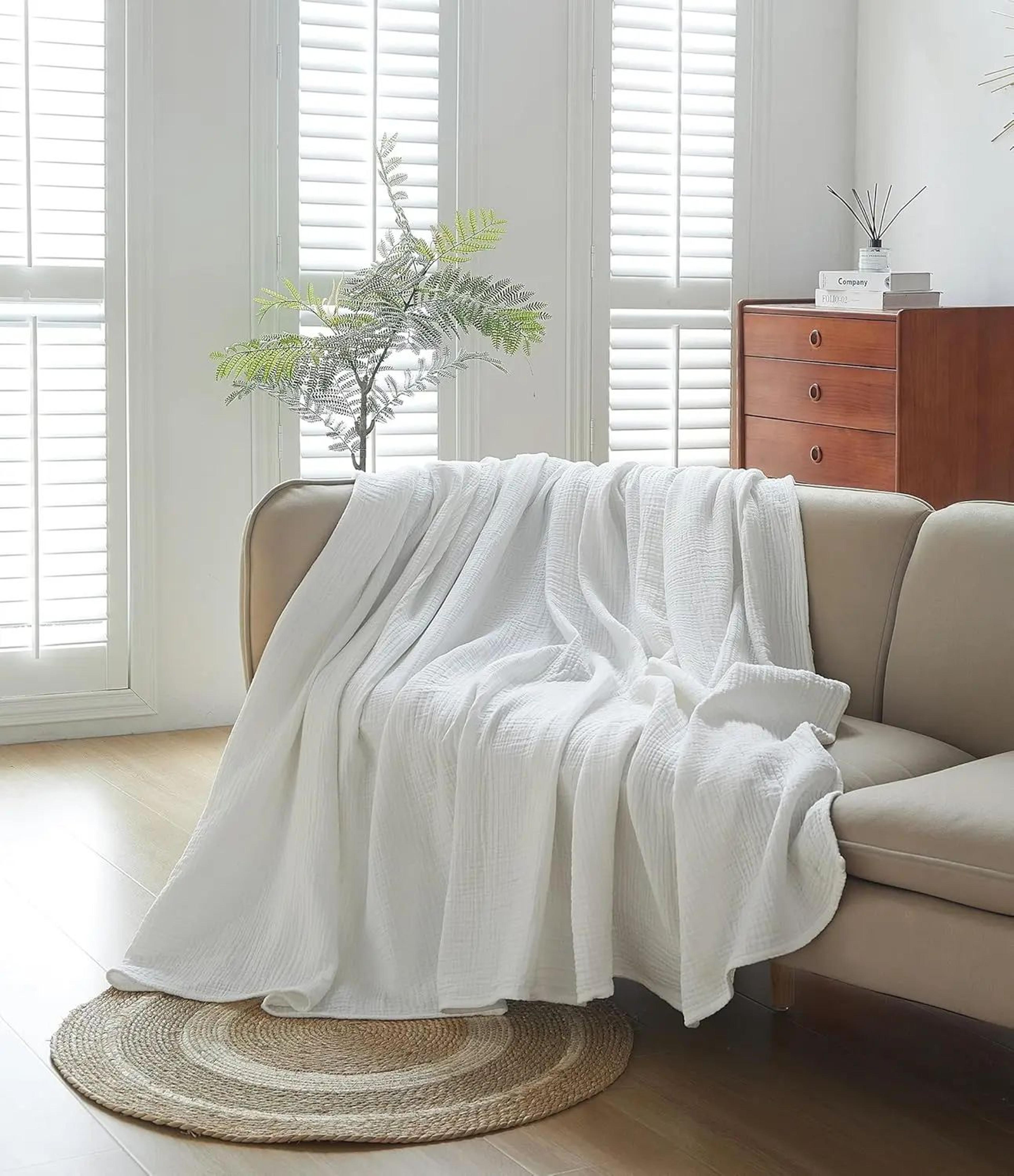 Six Layer Cotton Muslin Lightweight Summer Throw Blanket 13