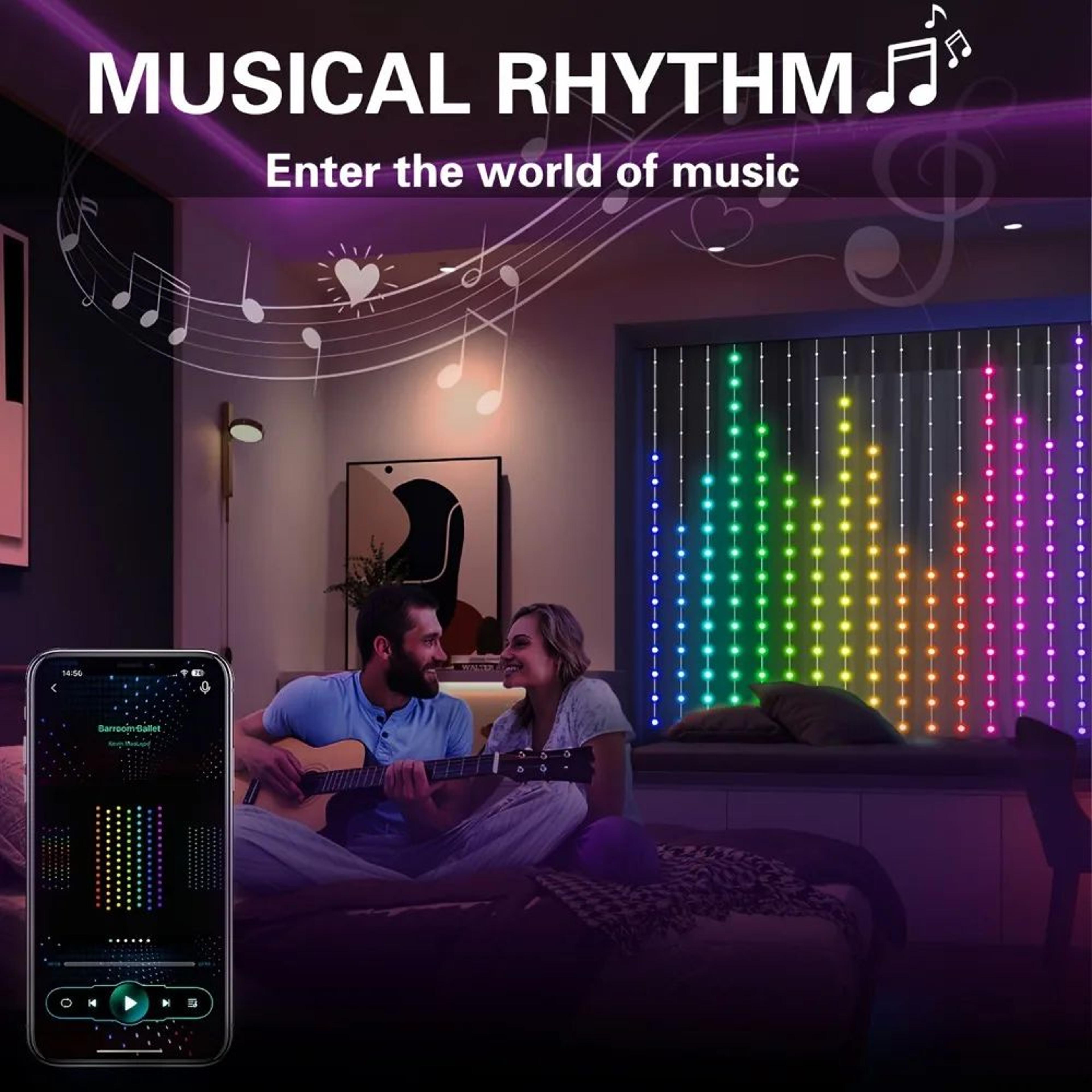 Smart Color Changing LED Curtain Fairy Lights 4
