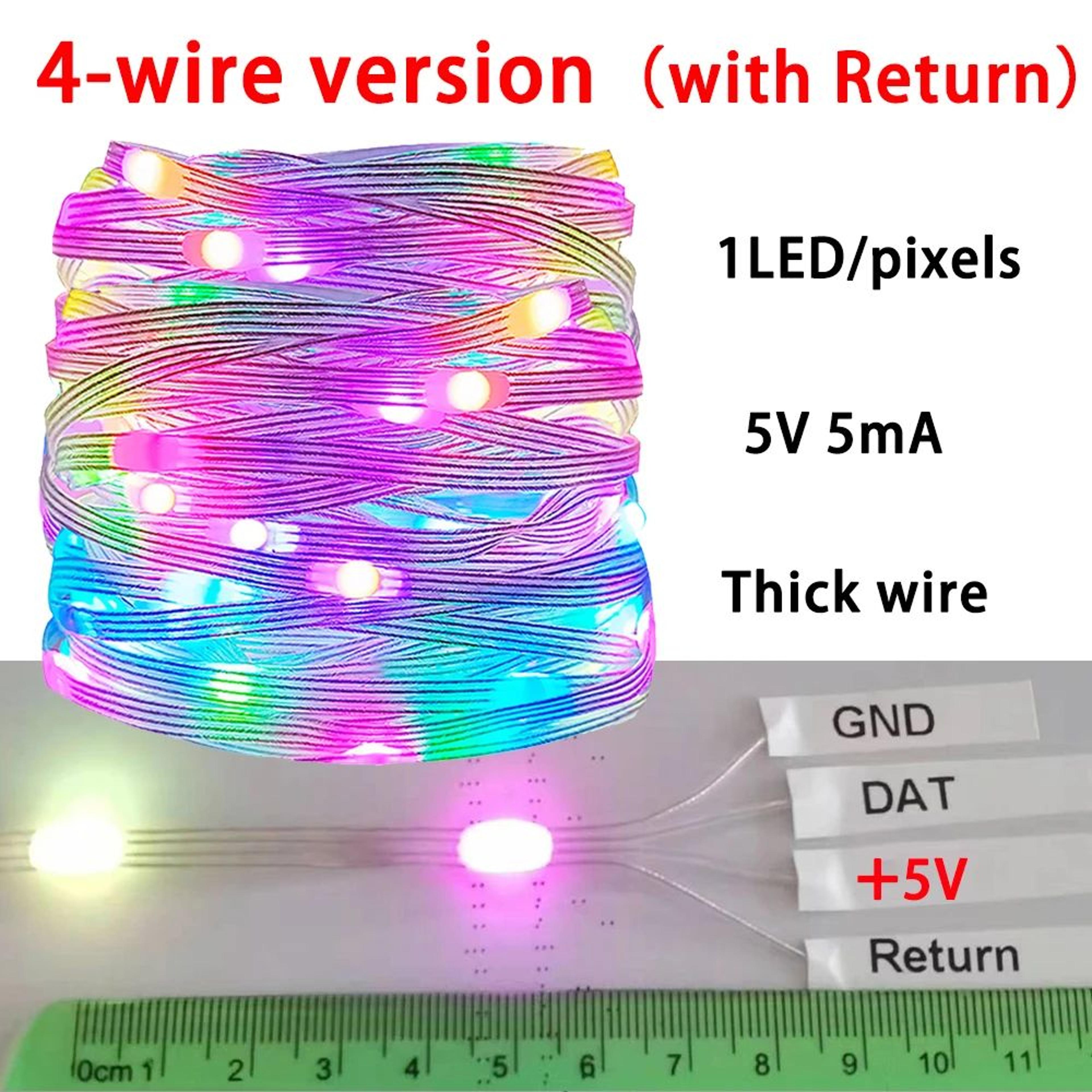 20M WS2812B RGBIC Smart Addressable LED String Lights 7