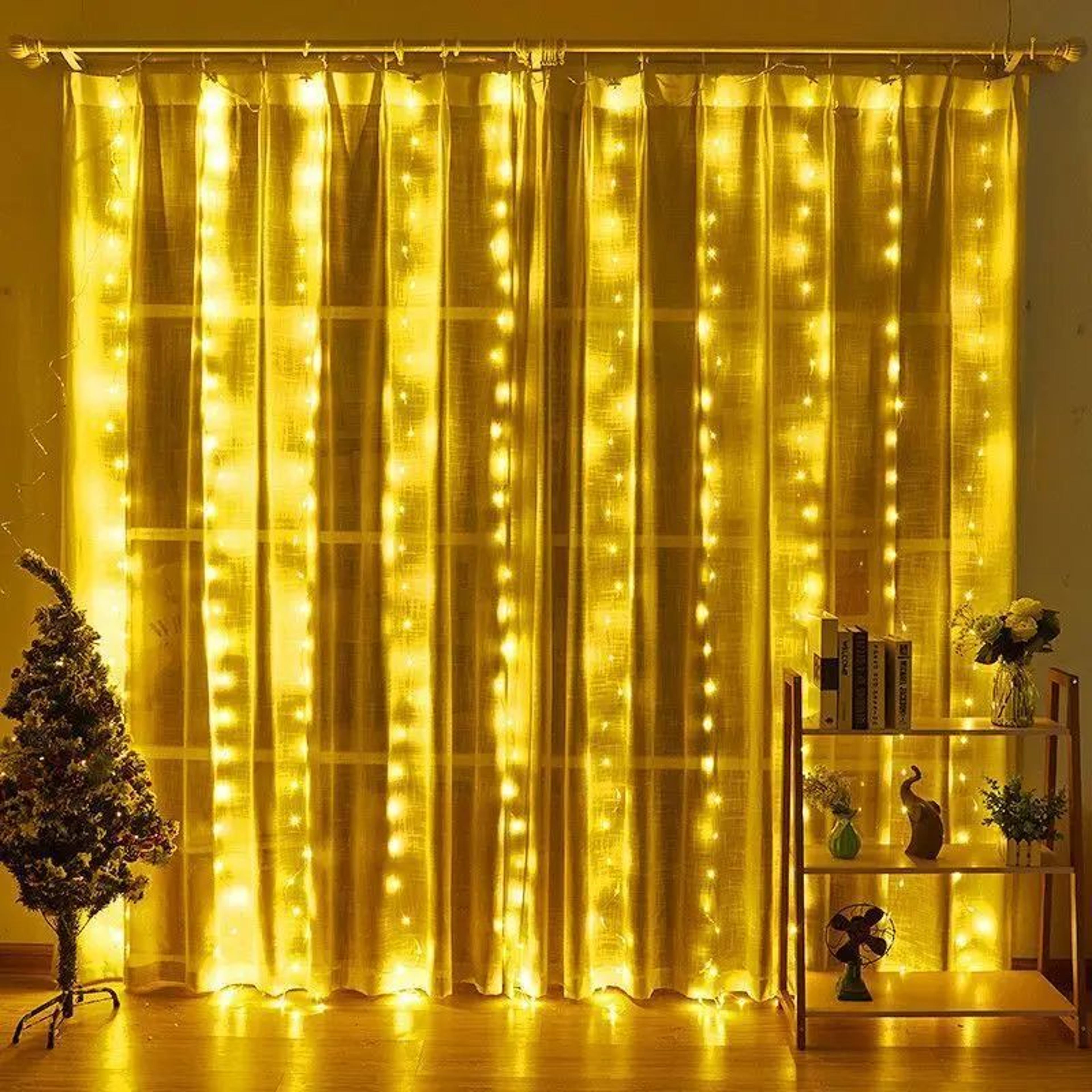 USB LED Curtain String Lights With Remote Control 2