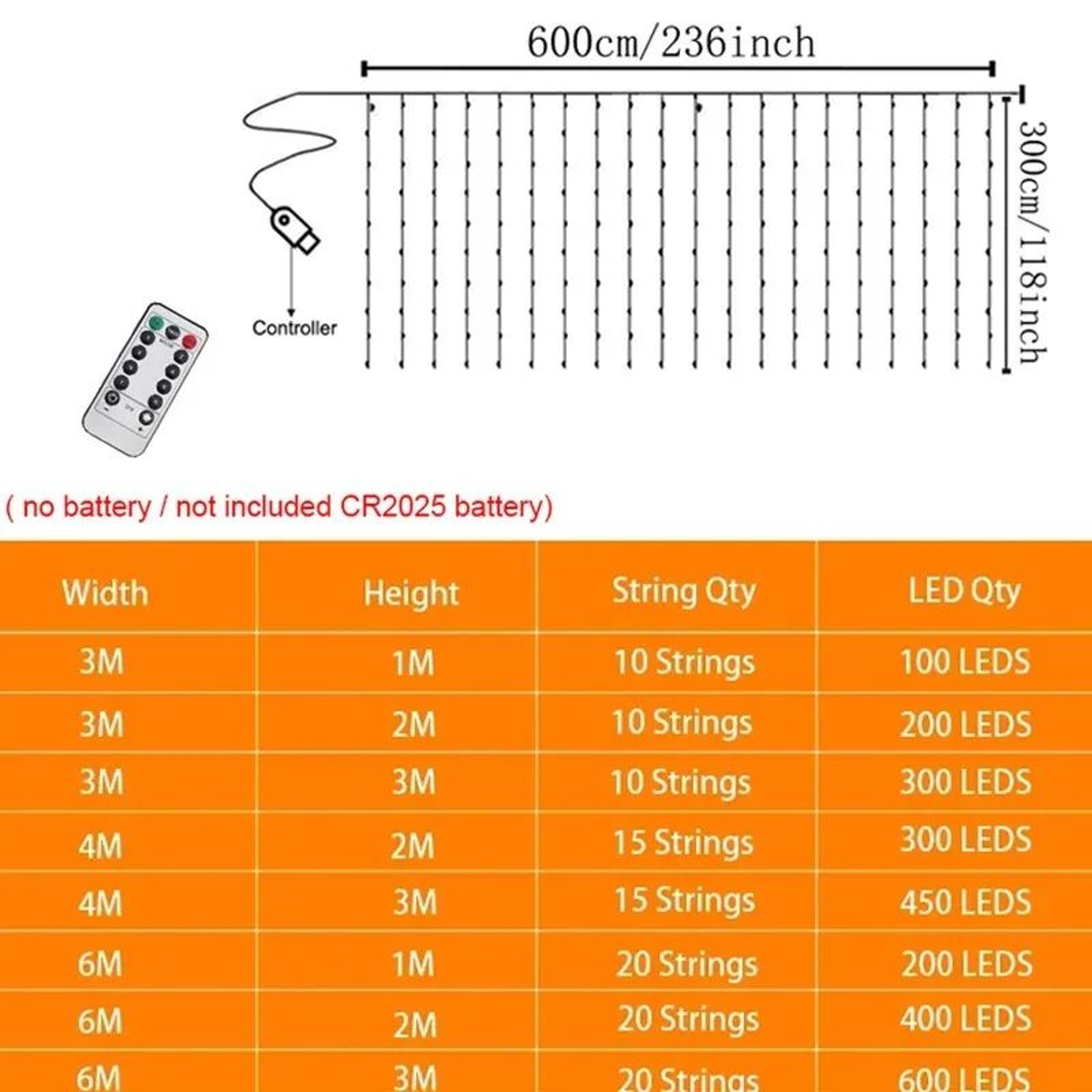 USB LED Curtain String Lights For Party And Holiday Decor 5