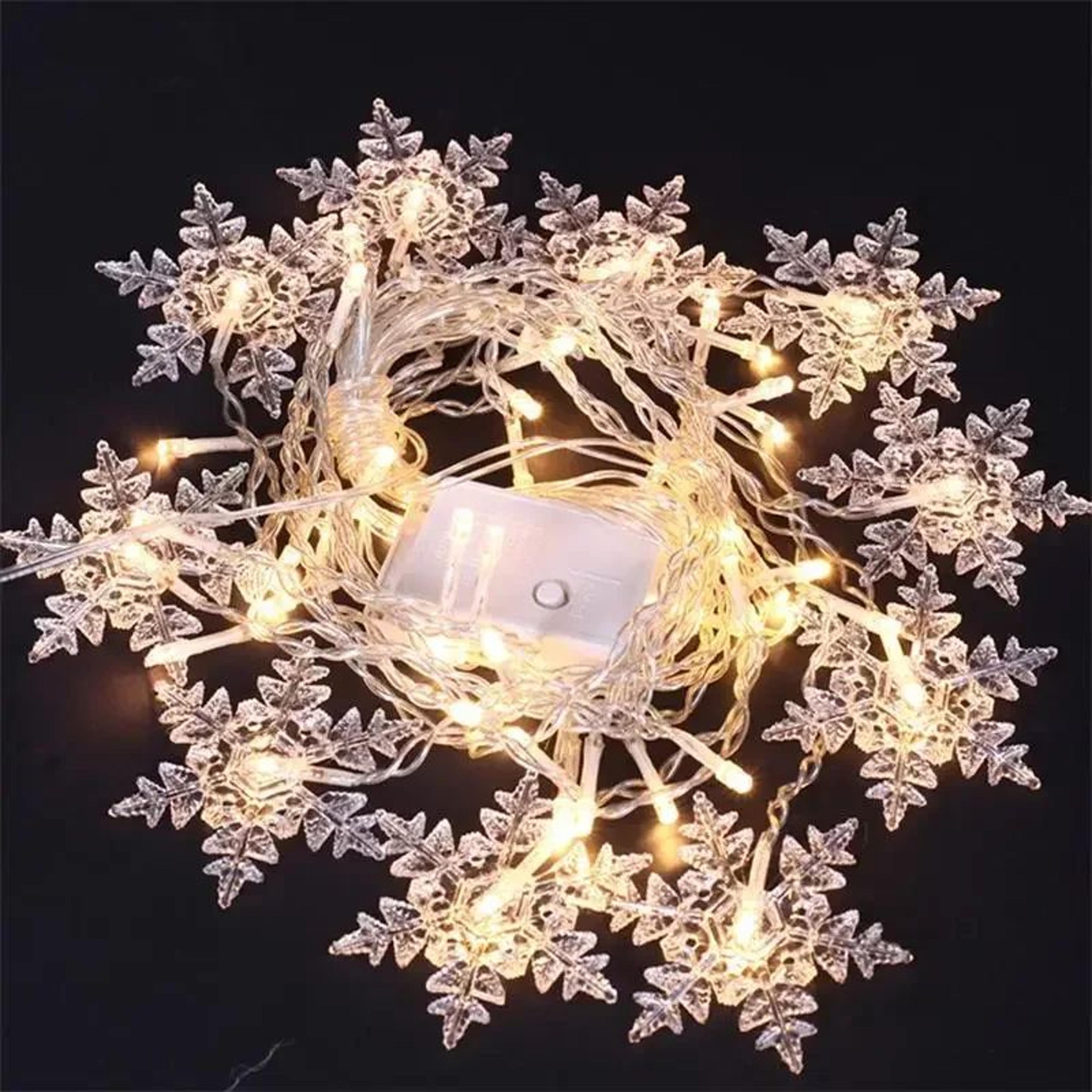 LED Snowflake Curtain String Lights For Christmas And Party Decor 4