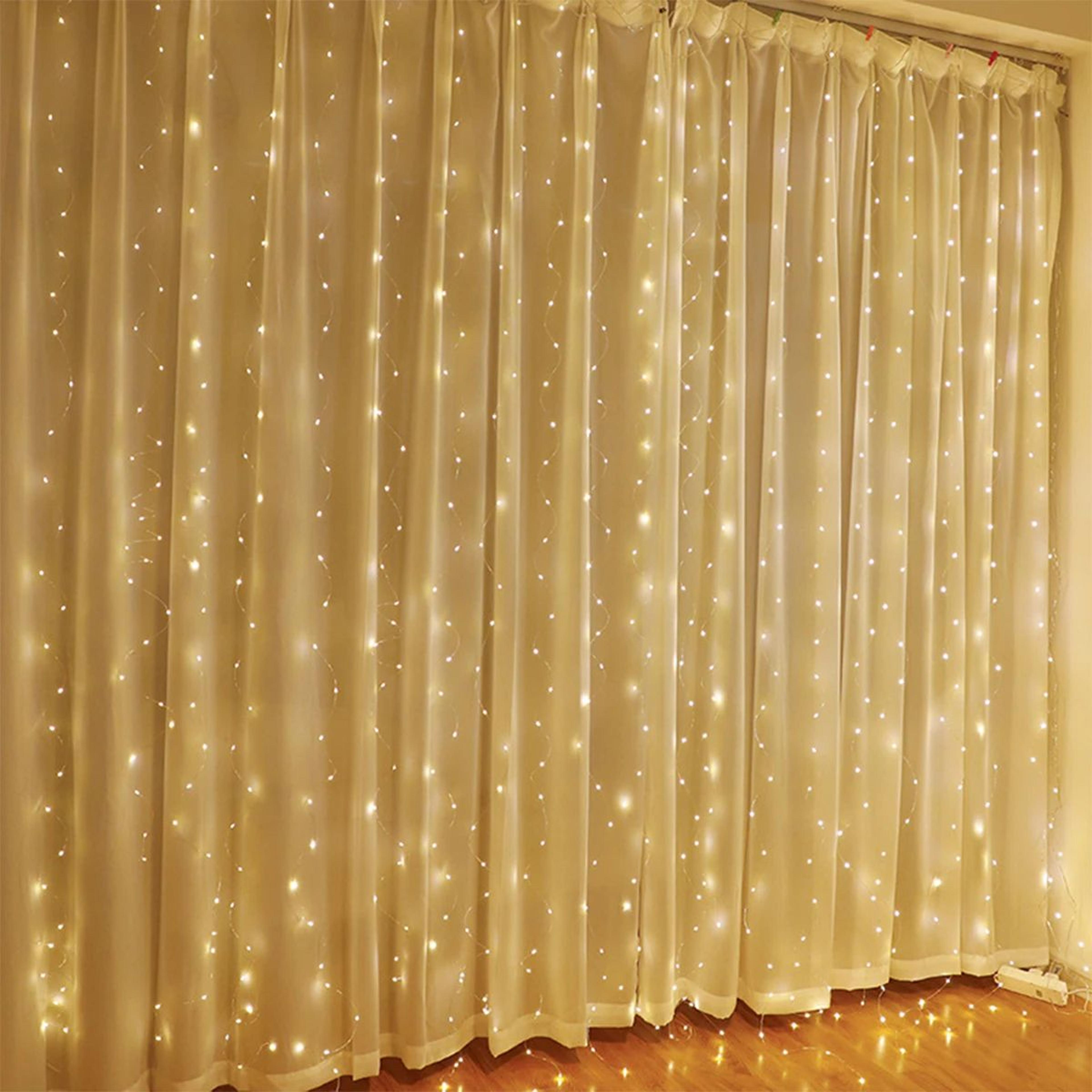 LED Window Curtain String Lights With Remote 6