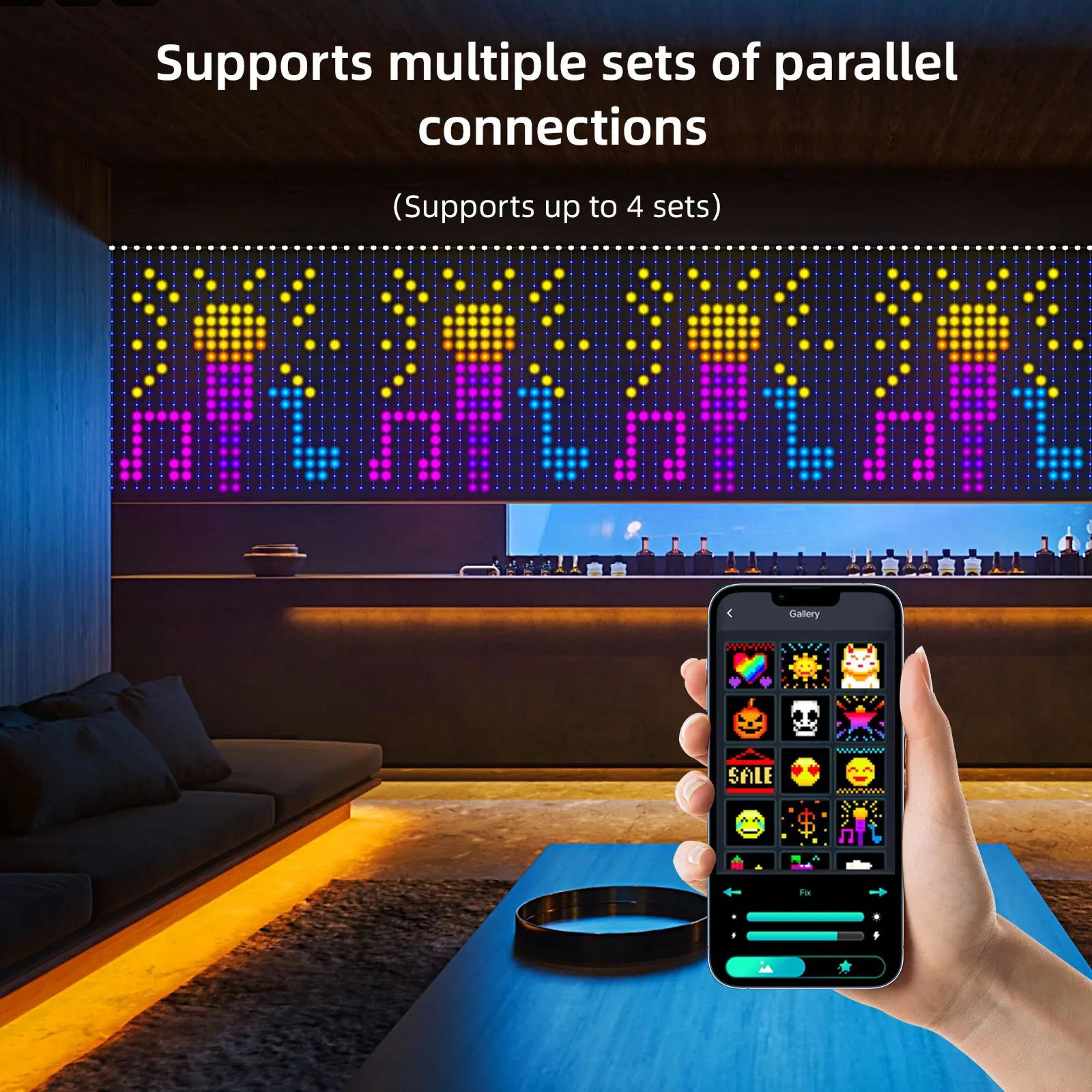 Smart RGB Curtain String Lights With Music Sync For Bedroom Party Garden Decor 2