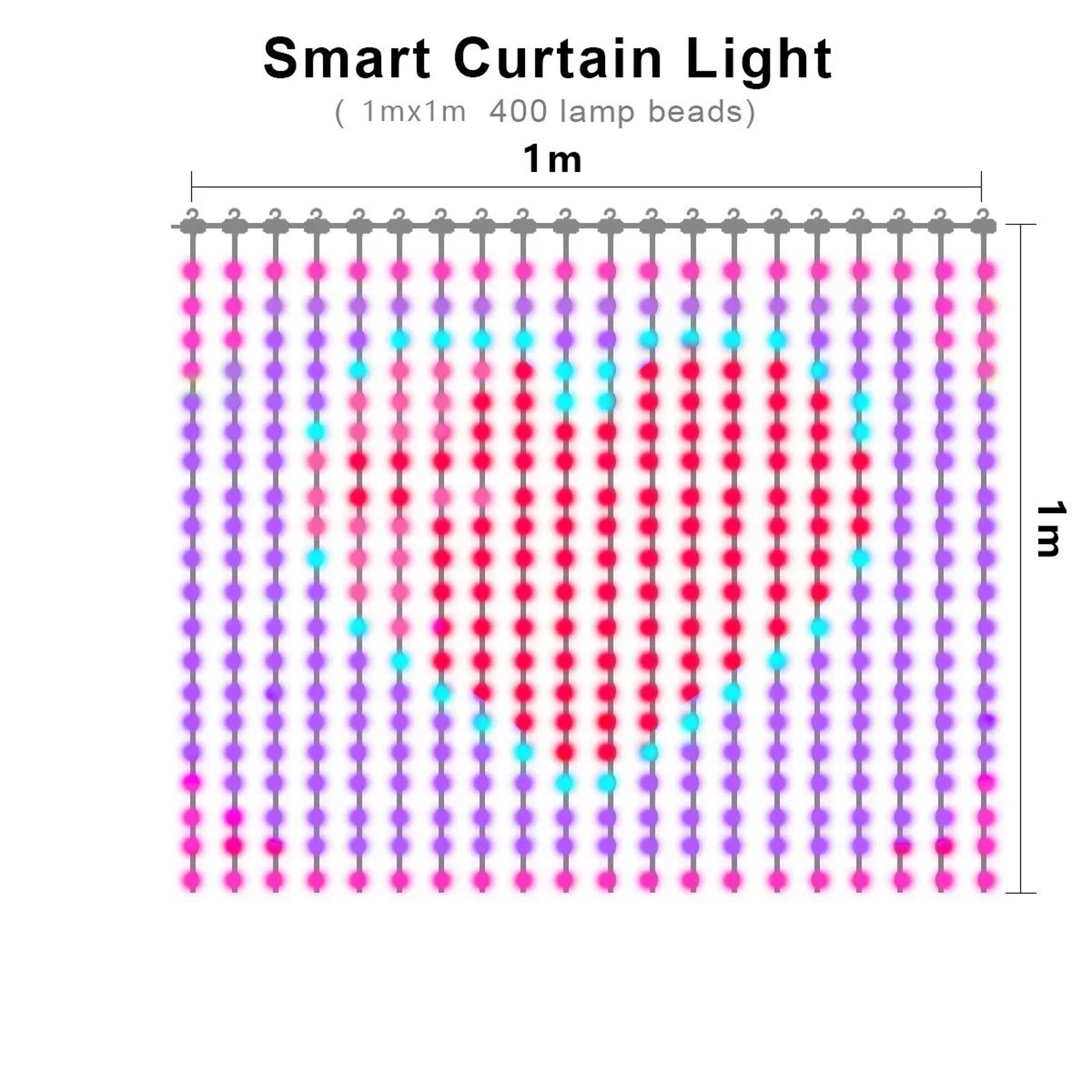Smart RGB Curtain String Lights With Music Sync For Bedroom Party Garden Decor 6