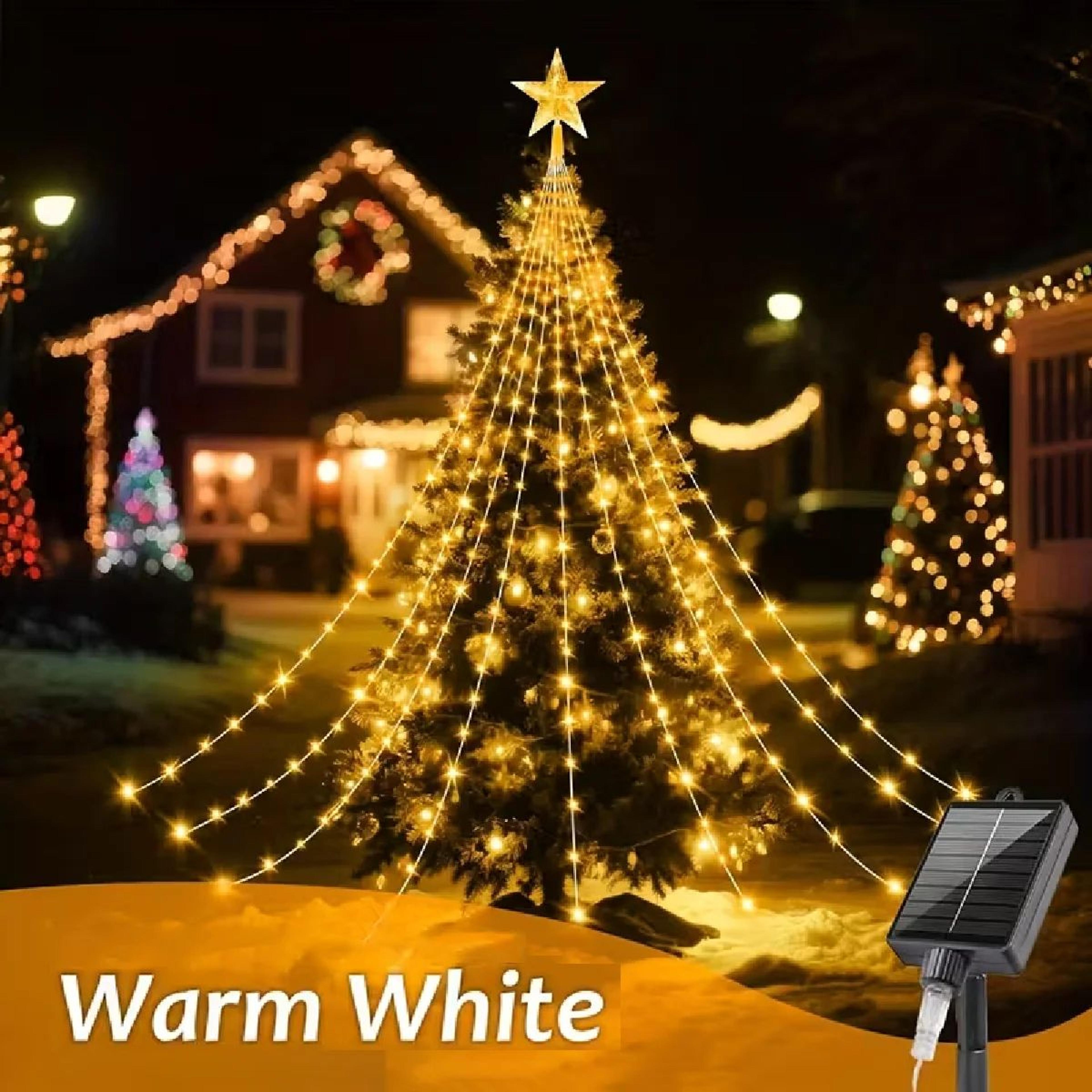 Five Point Star Waterfall Christmas String Lights 8