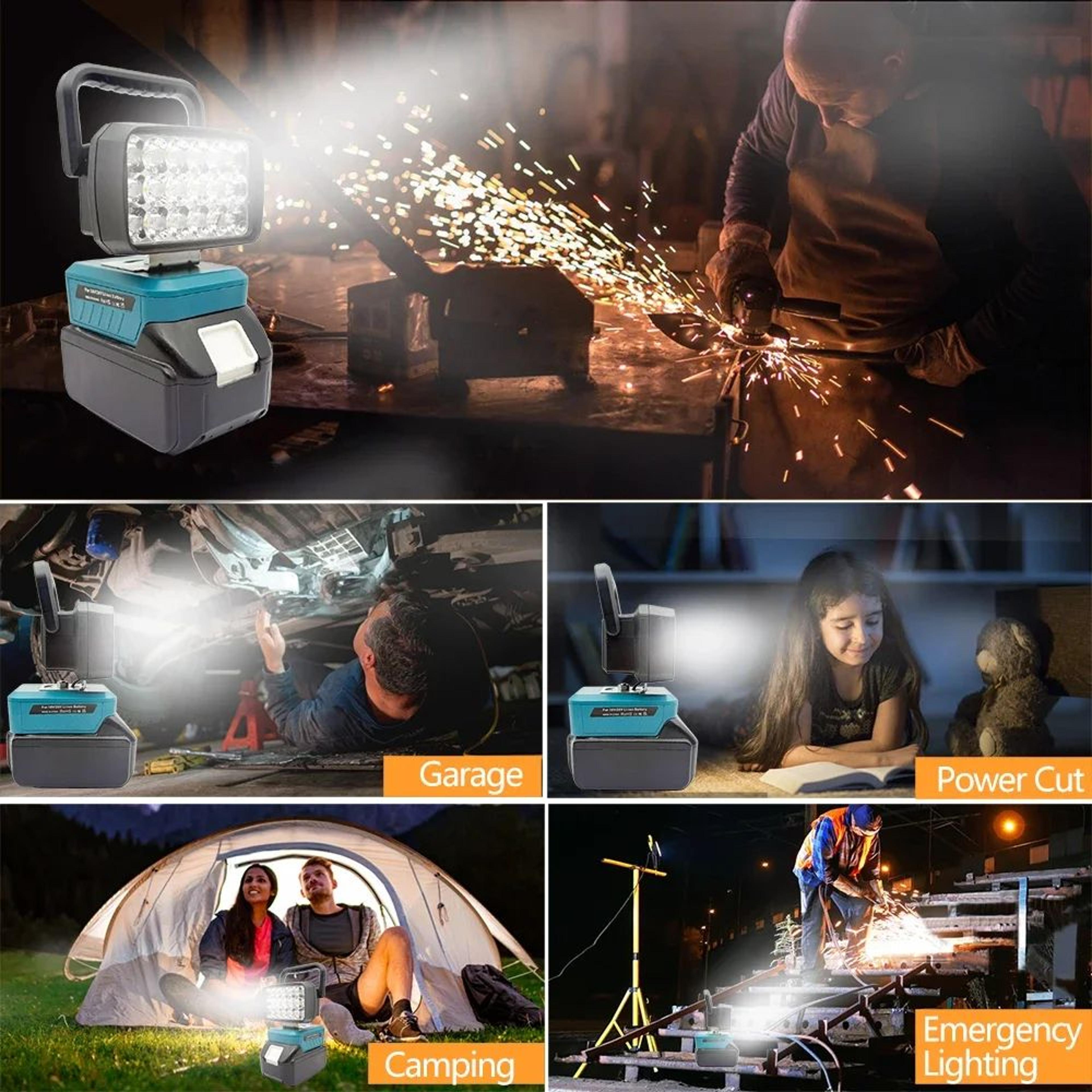 18 LED Bead Portable Cordless Work Light For 18V 20V Batteries 5