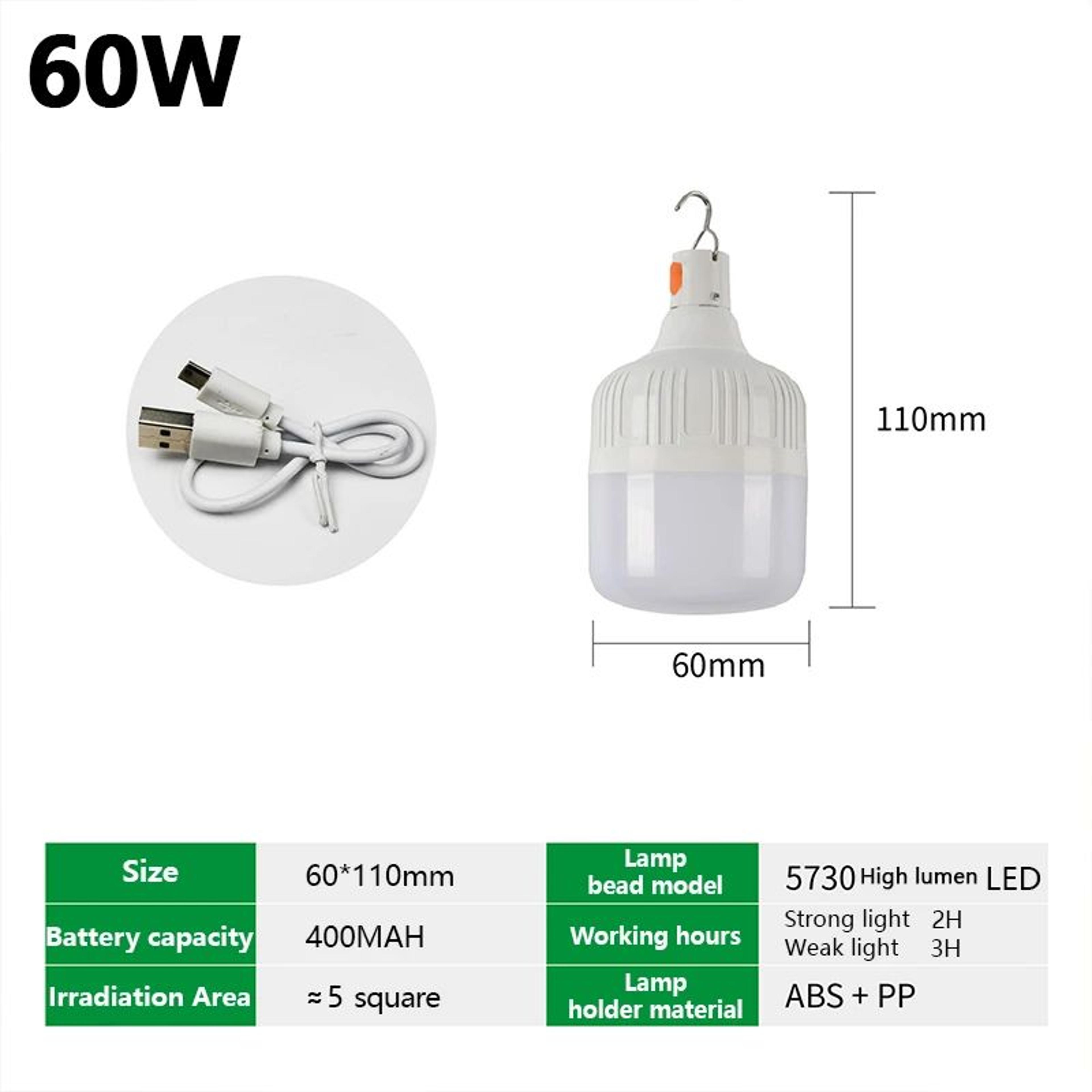 Portable USB Rechargeable LED Camping Bulb Lantern 6