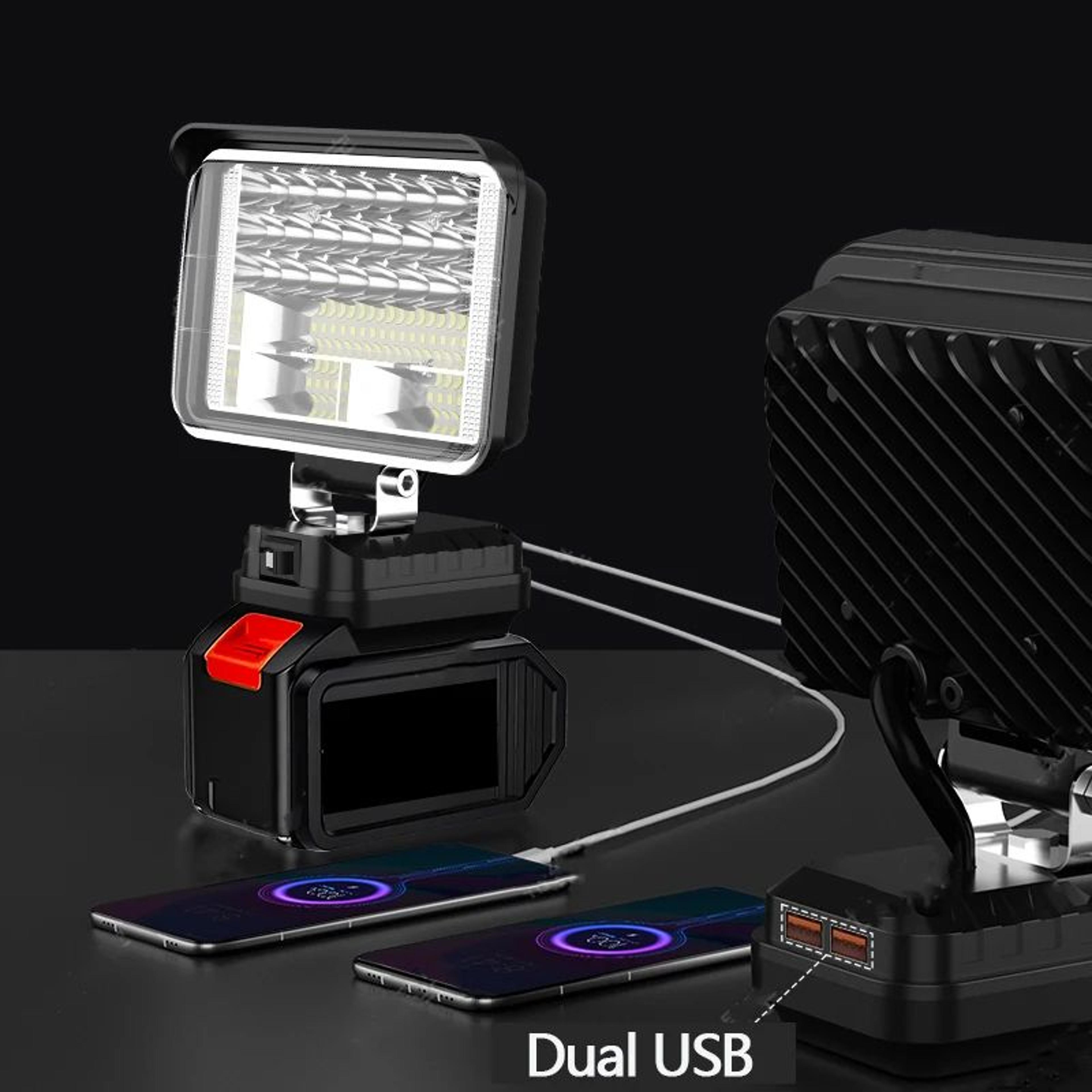 Portable LED Work Light For Makita 144V To 20V Battery With USB 2