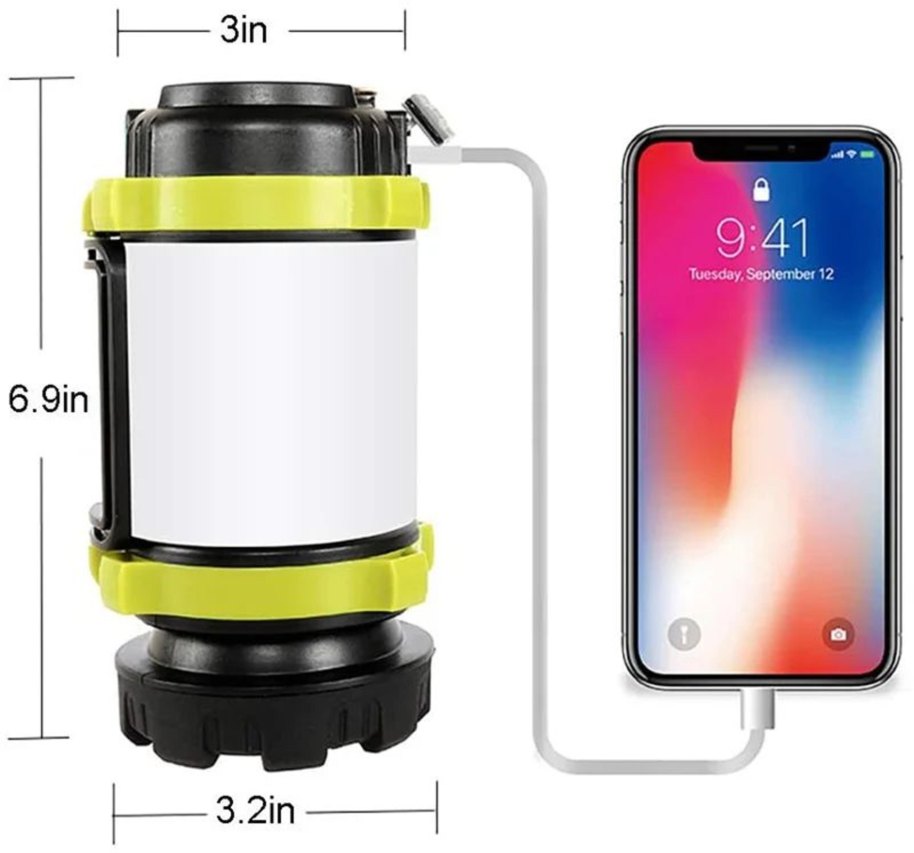Rechargeable LED Camping Lantern With 3000mAh Power Bank 6