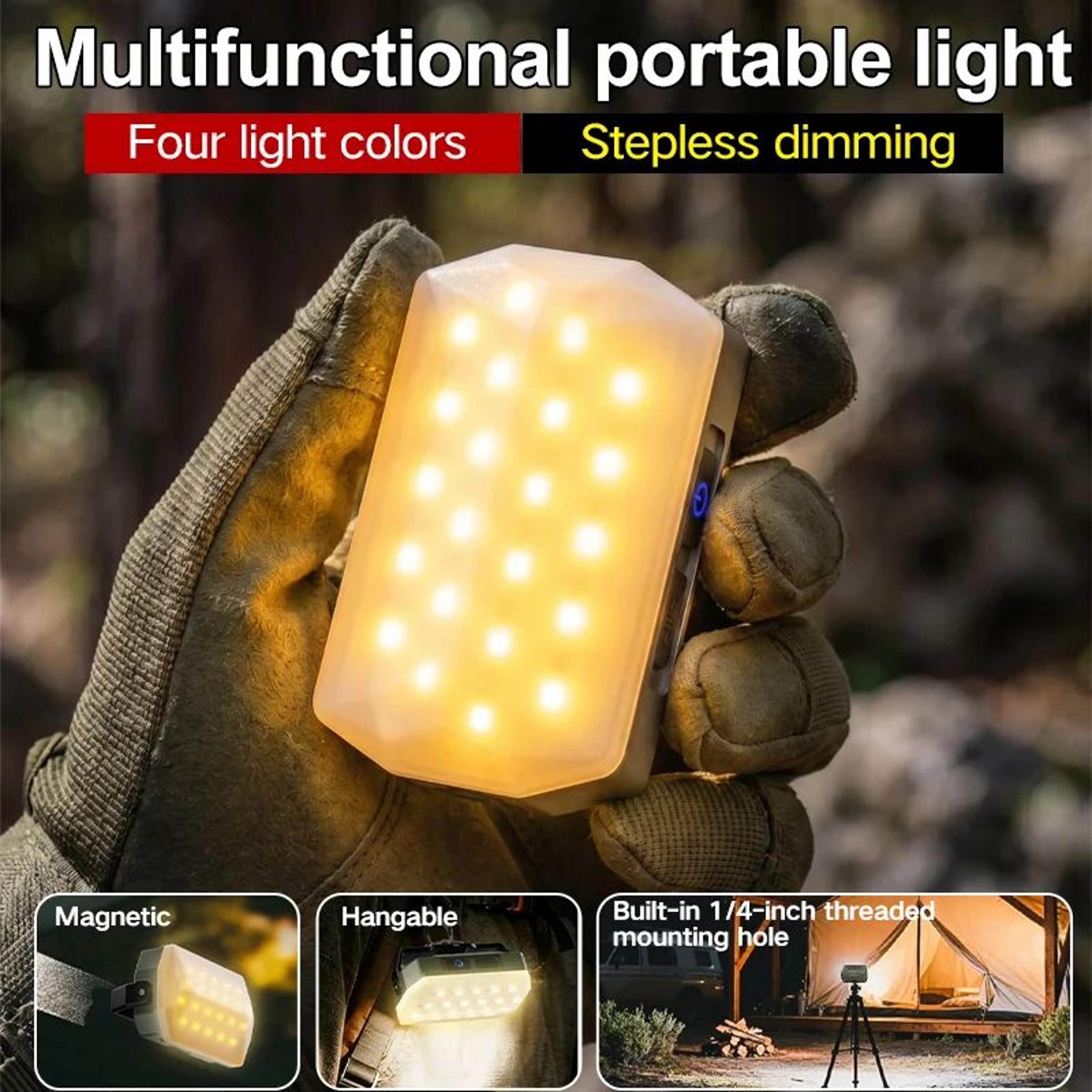 Portable Type C Rechargeable LED Hanging Camping Tent Light 7